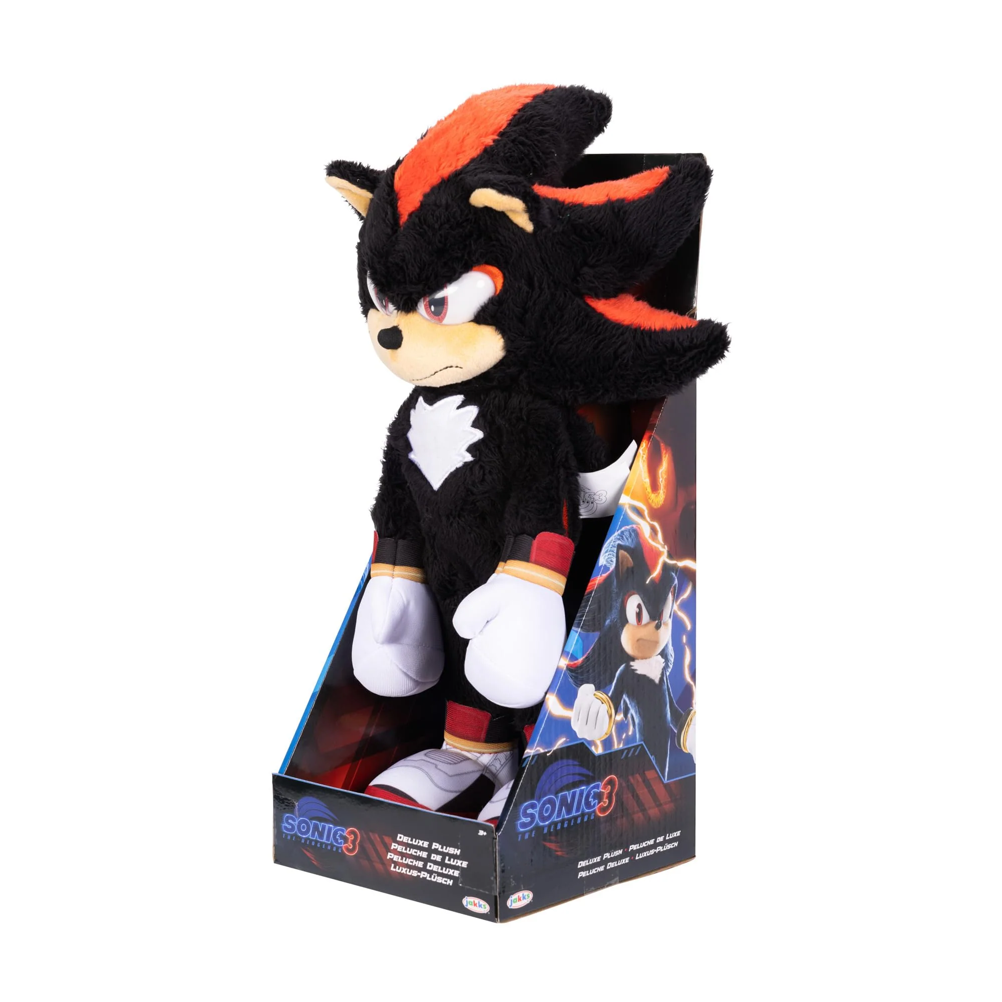 Sonic 3 The Hedgehog Deluxe-Shadow-Plüschtier – 33 cm – offiziell von Sega lizenzierte Plüschfigur – realistische Details – Funkelnde Augen – Sammlerstück – ab 3 Jahren - Image 3