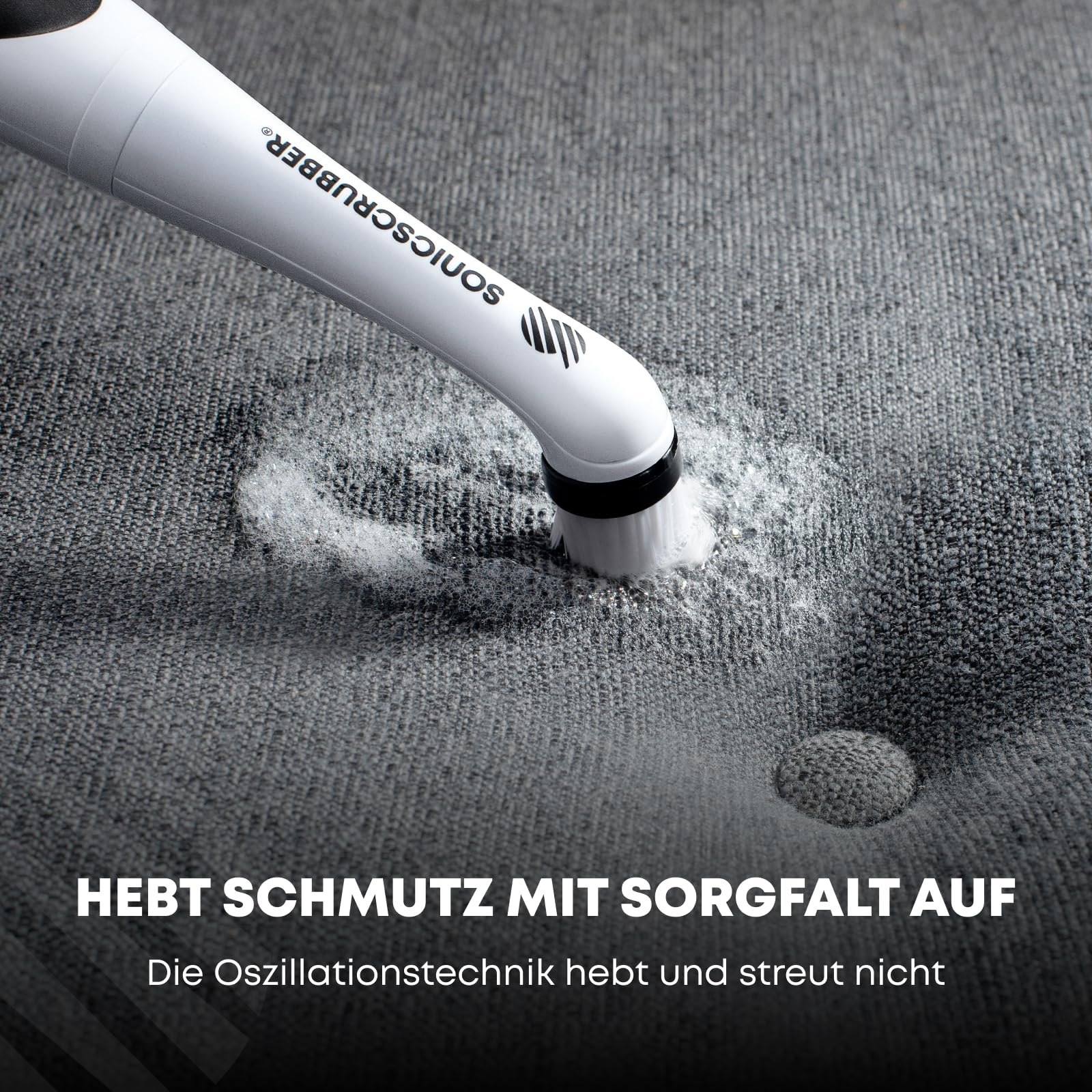 SonicScrubber - Elektrische Reinigungsbürste - Inklusive 4 Bürstenköpfe - Ideal für alle Räume und Oberflächen - AA-Batterien im Lieferumfang enthalten (Haushalt für Küche und Bad) - Image 3