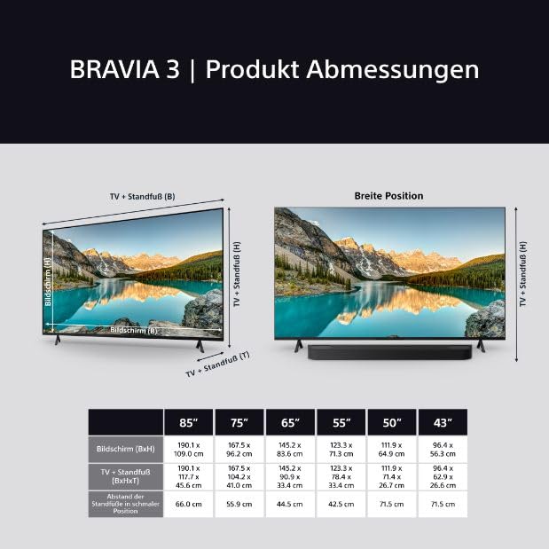 Sony BRAVIA 3 - Direct LED 85 Zoll Fernseher (K85S32), X-Balanced Speaker, Dolby Vision/Atmos, IMAX Enhanced, Google TV (2025), Google Cast, Apple AirPlay 2, Eco Dashboard 2, Game Menu 2, Smart TV - Image 7