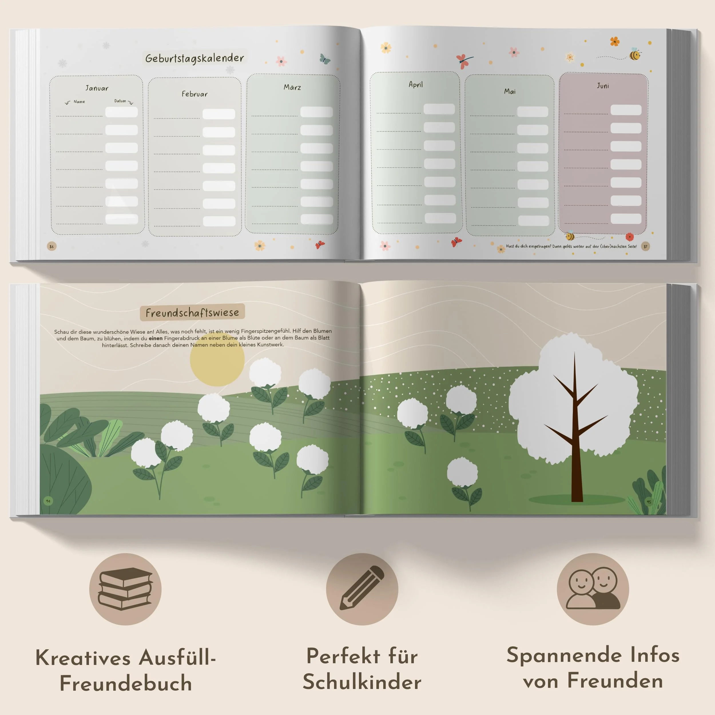 Sophies Kartenwelt Mein Freundschaftsbuch - Freundebuch Grundschule - Geschenkidee Einschulung Mädchen und Jungs - Freundebuch Schule Jungen Mädchen - Image 4