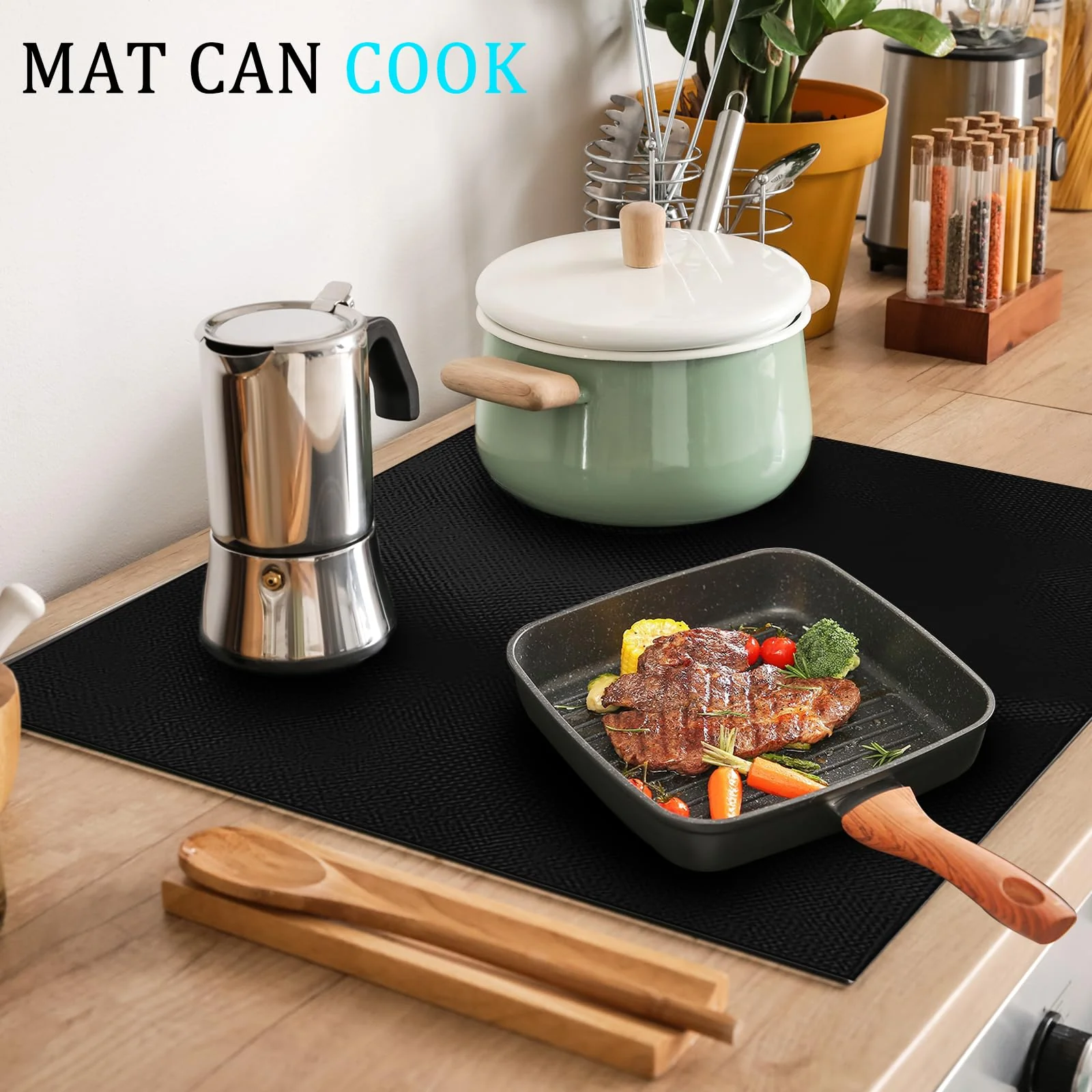 sotode 52x61cm Induktionskochfeld Schutzmatte Große Induction Cooker Silikonmatte Induktion Herdschutz Matte Induktion schutzmatte Wärmeisolierte Pad für Induktionsherd - Image 4