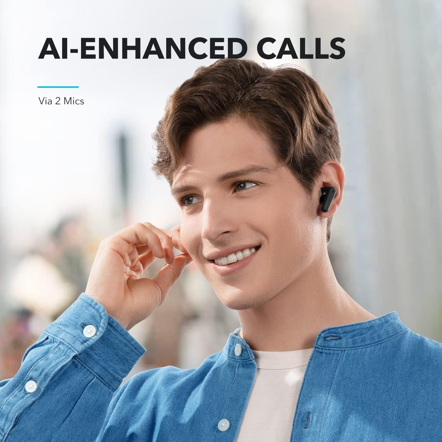 soundcore by Anker P20i Kabellose Bluetooth Kopfhörer in-Ear, 10mm Treiber, Bluetooth 5.3, Anpassbarer EQ, 30 Std. Spielzeit, IPX5 wasserfest, 2 Mikros mit KI, einzeln verwendbar (hellblau) - Image 3