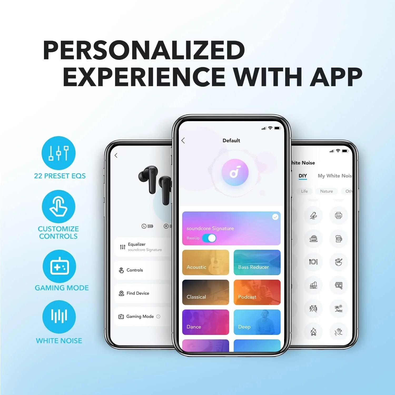 soundcore by Anker P20i Kabellose Bluetooth Kopfhörer in-Ear, 10mm Treiber, Bluetooth 5.3, Anpassbarer EQ, 30 Std. Spielzeit, IPX5 wasserfest, 2 Mikros mit KI, einzeln verwendbar (hellblau) - Image 6