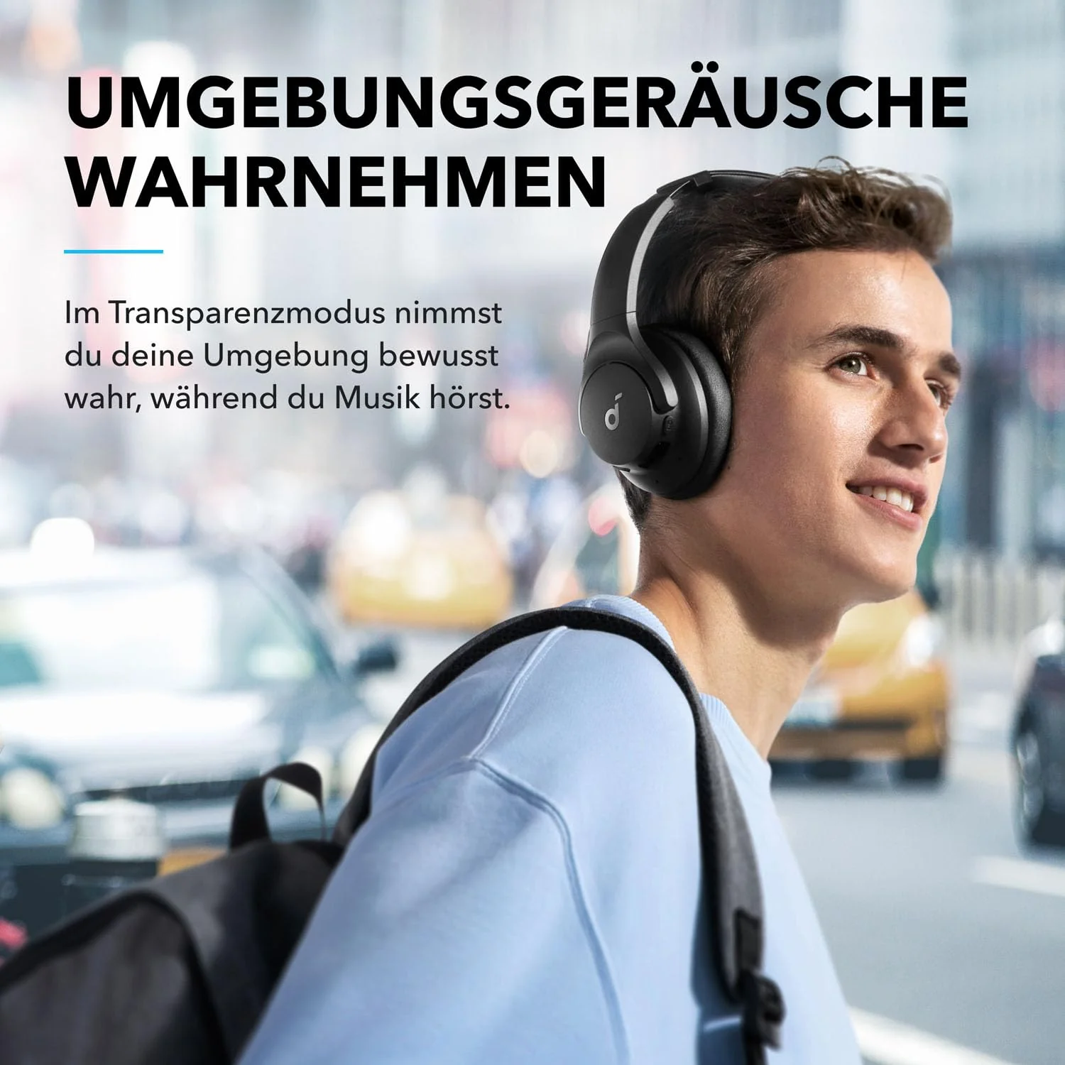 soundcore by Anker Q20i kabelloser Bluetooth Over-Ear-Kopfhörer mit Hybrid Active Noise Cancelling, 40h Spielzeit im ANC-Modus, Hi-Res Audio, tiefer Bass, Personalisierung per App(Schwarz)