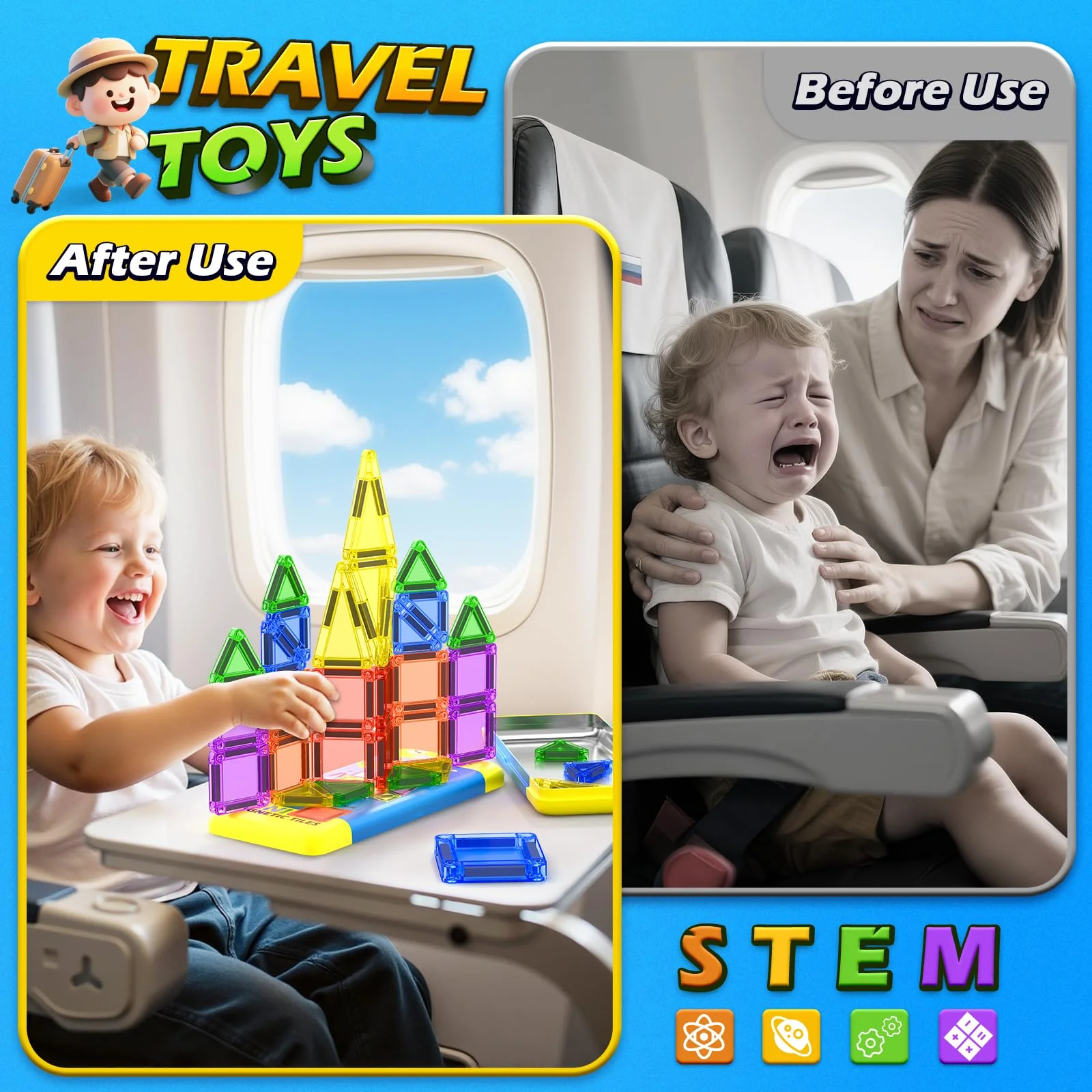 Soyee Magnetische Bausteine Reisespielzeug mit Metallbox Mini-Magnetbausteine für Kinder STEM Sensorisches Spielzeug Kleinkindspielzeug für Reisen Spielzeug Geschenk Jungen und Mädchen ab 3 Jahren - Image 3