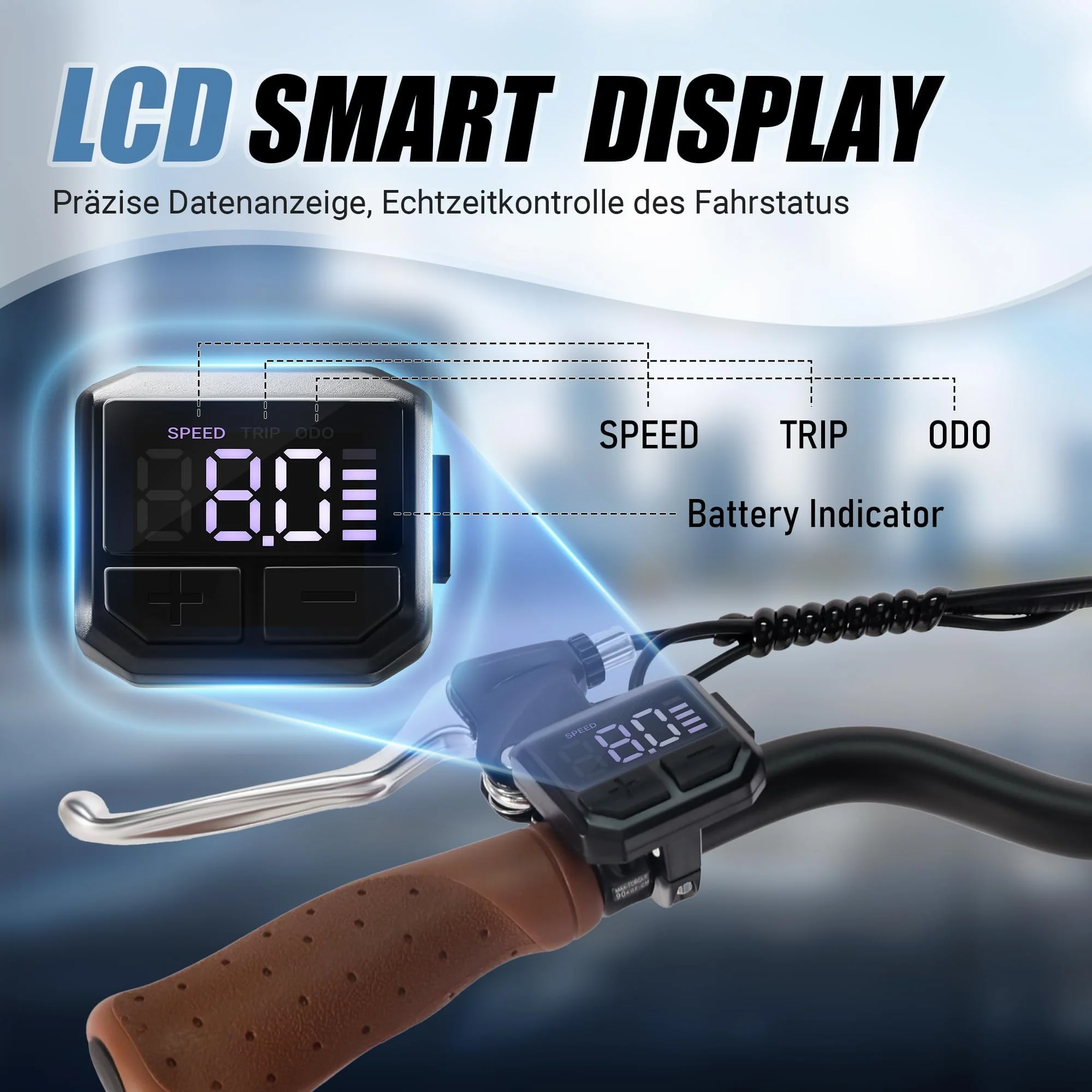 SPATIAL E Bike Klappard, 20 Zoll Elektrofahrrad, 40NM 250W Motor 36V 374.4Wh Batterie, 7 Gang Schaltung LCD Anzeige, Herren Damen City Ebike - Image 6