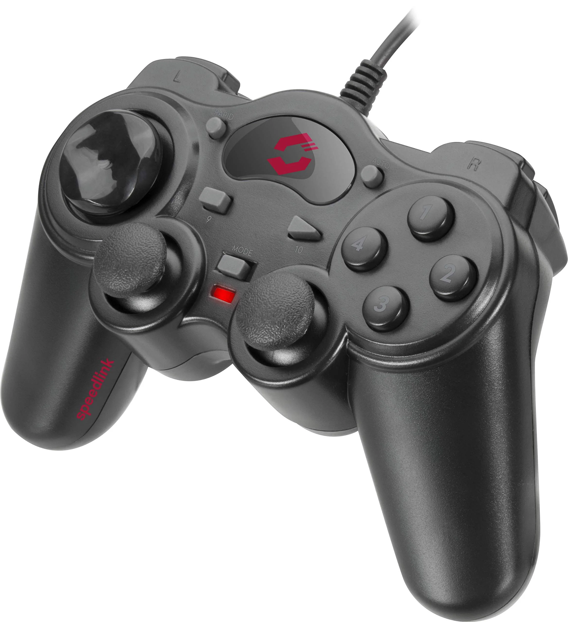 Speedlink THUNDERSTRIKE PC Gamepad - Gaming Controller PC mit USB Kabel, Schnell- und Auto-Feuer-Funktion, robuste Bauweise, DirectInput analog/digital, 1,7m Kabellänge, schwarz - Image 2