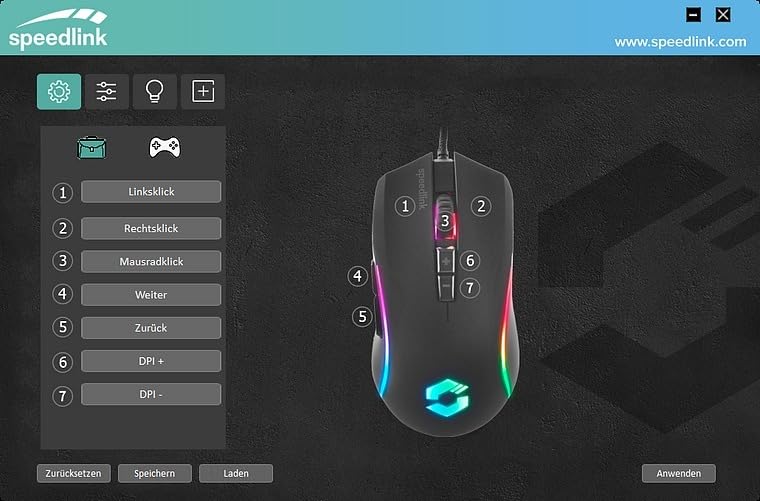 SPEEDLINK ZAVOS Gaming Mouse – Gaming Maus mit Kabel, mehrfarbige LED Beleuchtung, 5 Tasten PC Maus kabelgebunden, DPI-Schalter bis 6400dpi, gummierte Oberfläche, ummanteltes Kabel, schwarz - Image 12