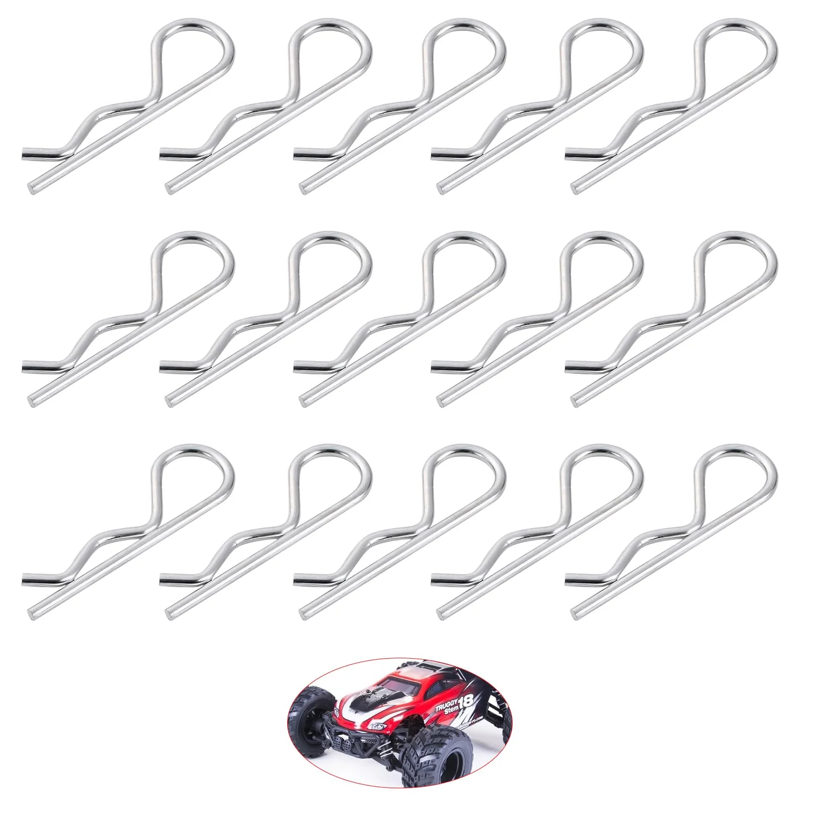SpetngSake Beutel Mit 50 Stück Karosserieklammern, RC Zubehör, Muschelschellen R-Buckle, Splinte, Reely Ersatzteile, Shell Clip, Auto Ersatzteile, Klemmen, R-Clip für R/C-Fahrzeuge