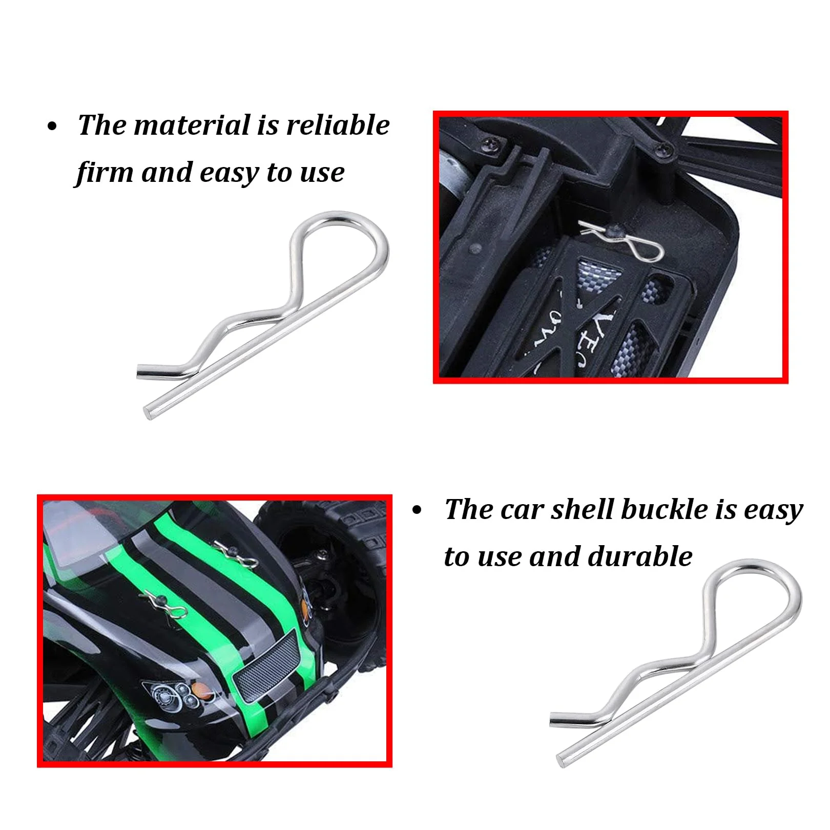 SpetngSake Beutel Mit 50 Stück Karosserieklammern, RC Zubehör, Muschelschellen R-Buckle, Splinte, Reely Ersatzteile, Shell Clip, Auto Ersatzteile, Klemmen, R-Clip für R/C-Fahrzeuge - Image 4