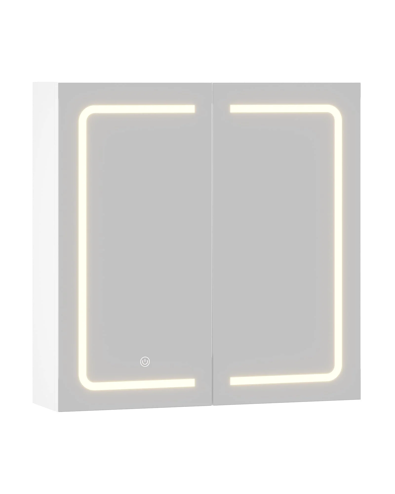 Spiegelschrank, Spiegelschrank Bad mit Beleuchtung, 2 Türen, Badezimmer Spiegelschrank mit Verstellbaren Ablagen, 3 Farbtemperatur Dimmbare, Spiegelschrank mit Licht, Berührung Sensorschalter, Weiß - Image 6