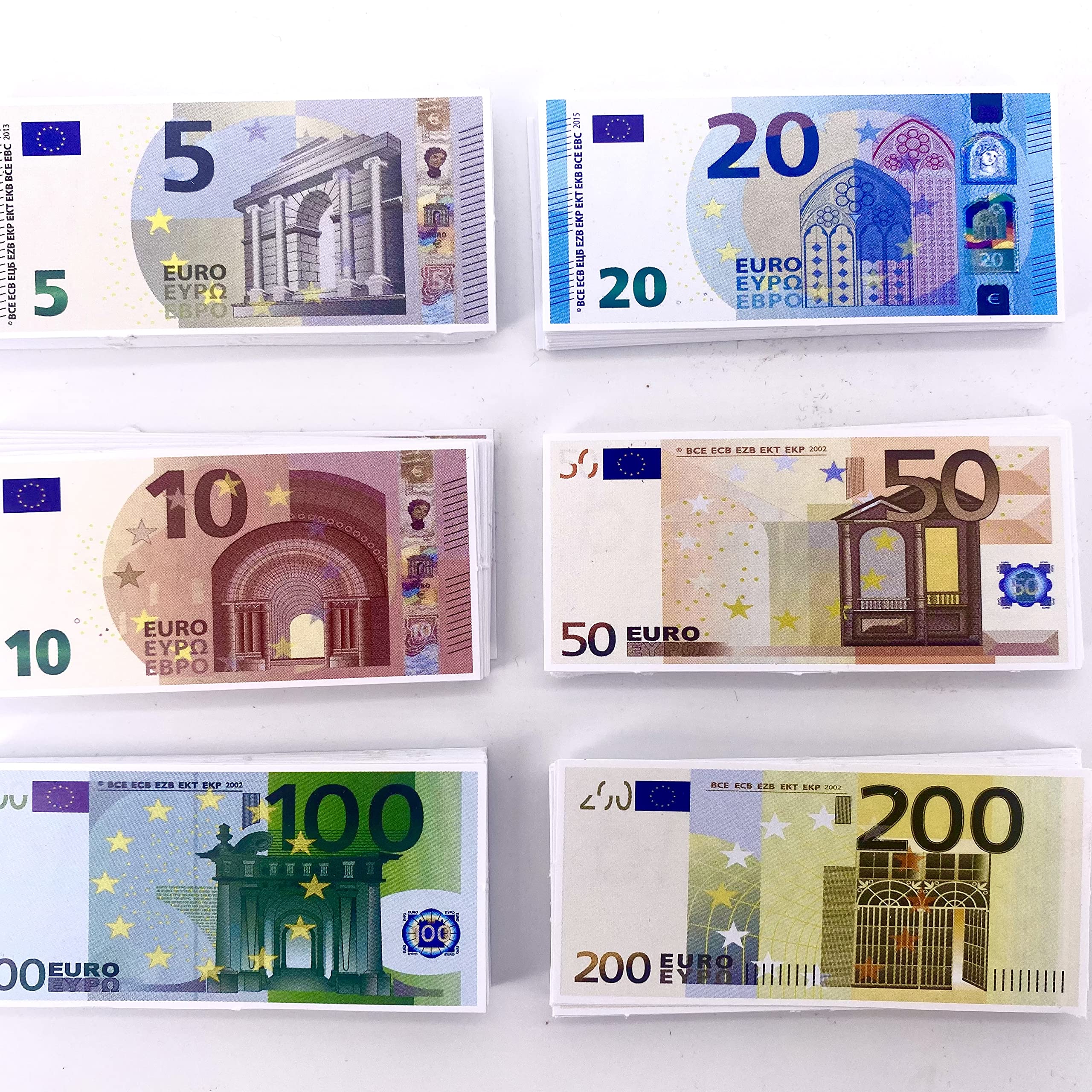 Spielgeld - 120 Verschiedene Euro-Scheine in 5€, 10€, 20€, 50€, 100€, 200€ | von DEKOSPASS // Rechnen Lernen Kaufmannsladen Spielen Deko - Image 2