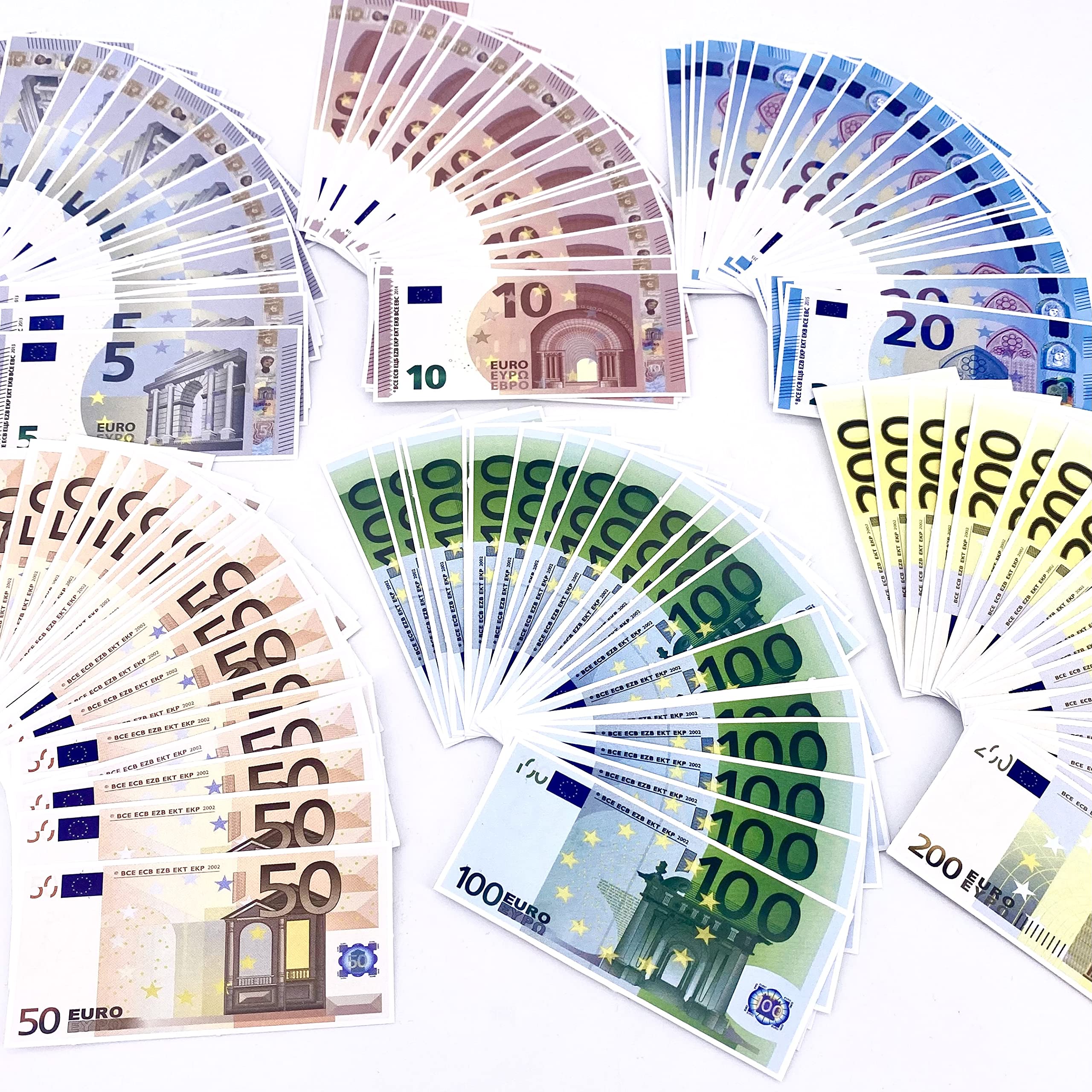 Spielgeld - 120 Verschiedene Euro-Scheine in 5€, 10€, 20€, 50€, 100€, 200€ | von DEKOSPASS // Rechnen Lernen Kaufmannsladen Spielen Deko - Image 3