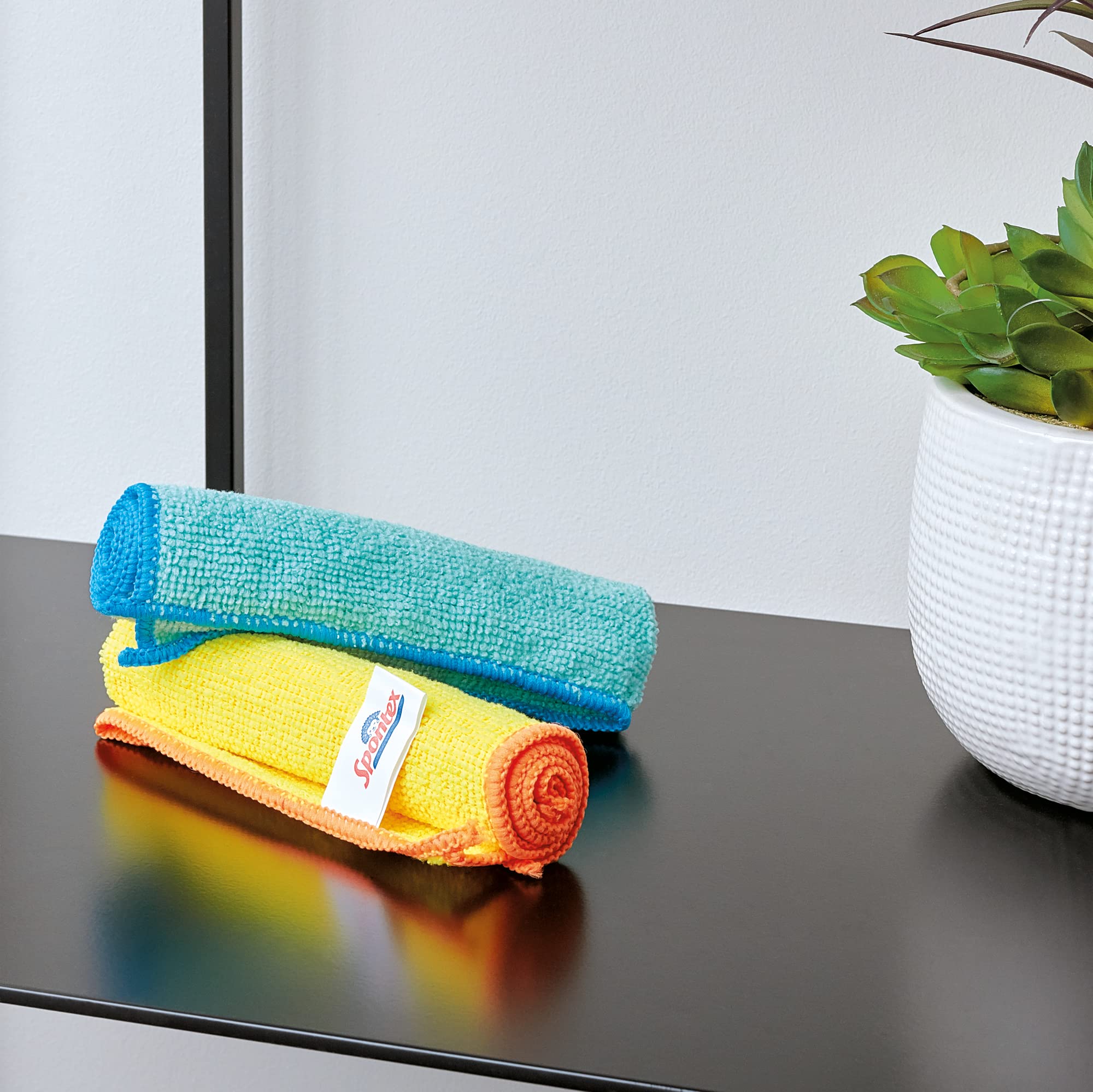 Spontex Microfibre Allzwecktücher 8+2 Gratis, 1 Packung - bunte Mikrofasertücher - Image 14