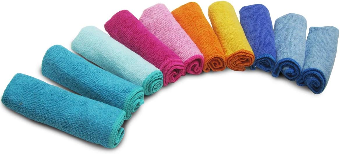 Spontex Microfibre Allzwecktücher 8+2 Gratis, 1 Packung - bunte Mikrofasertücher - Image 4