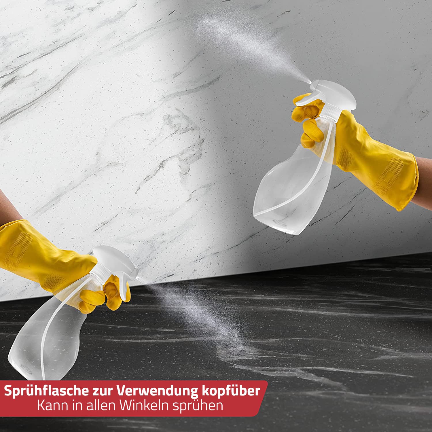 SPRAYZ Sprühflasche - Leere Sprühflaschen zum Befüllen mit Wasser, Ideale Friseursprühflaschen mit feiner Düse und transparentem Design, zum Bügeln, Reinigen und für Pflanzen (2-Pack) - Image 6