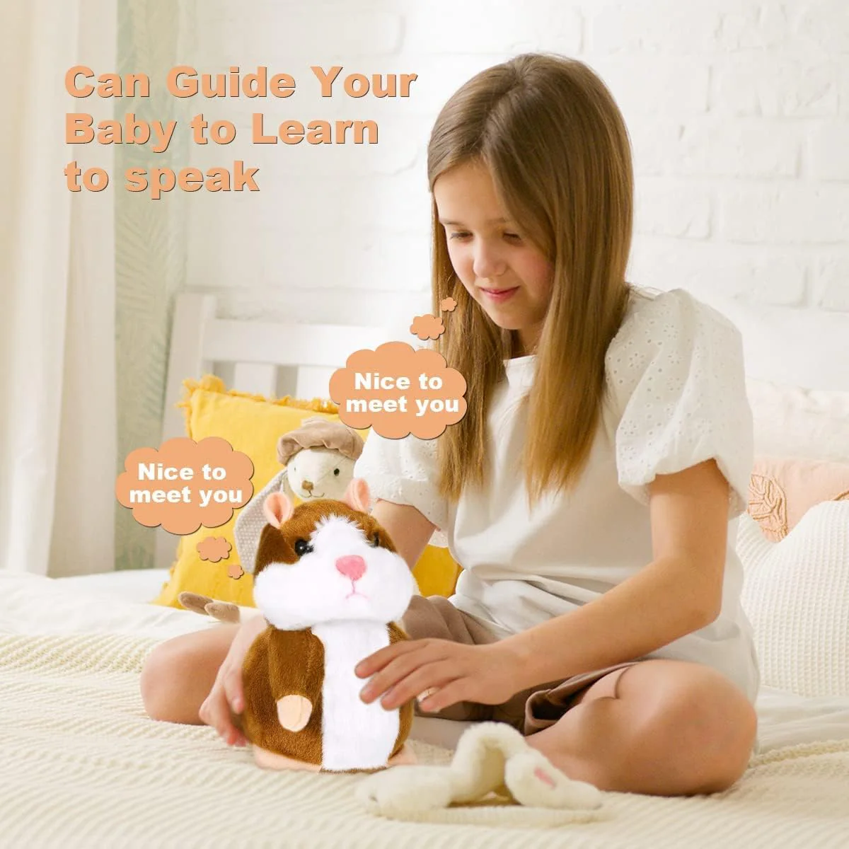 Sprechende Hamster Wiederholt,Sprechender Hamster Spielzeug,Talking Plüschtier Elektronische,Lustige Kinder Stofftiere,Plüsch Hamster,Maus Kinder Stofftier,Record Spielzeug Interaktives für Baby Kids - Image 2