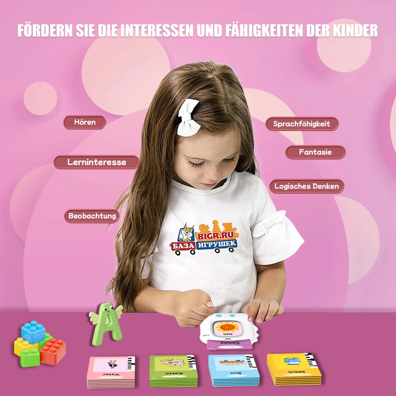 Sprechende Lernkarten Deutsch Sprechende Lernkarten Kinderspielzeug Ab 2 3 4 5 6 Jahre Sprachförderung Für Kinder Für Jungen Mädchen 112 Blätter 224 Wörter Lernspielzeug Deutsch Lernen(Weiß) - Image 7