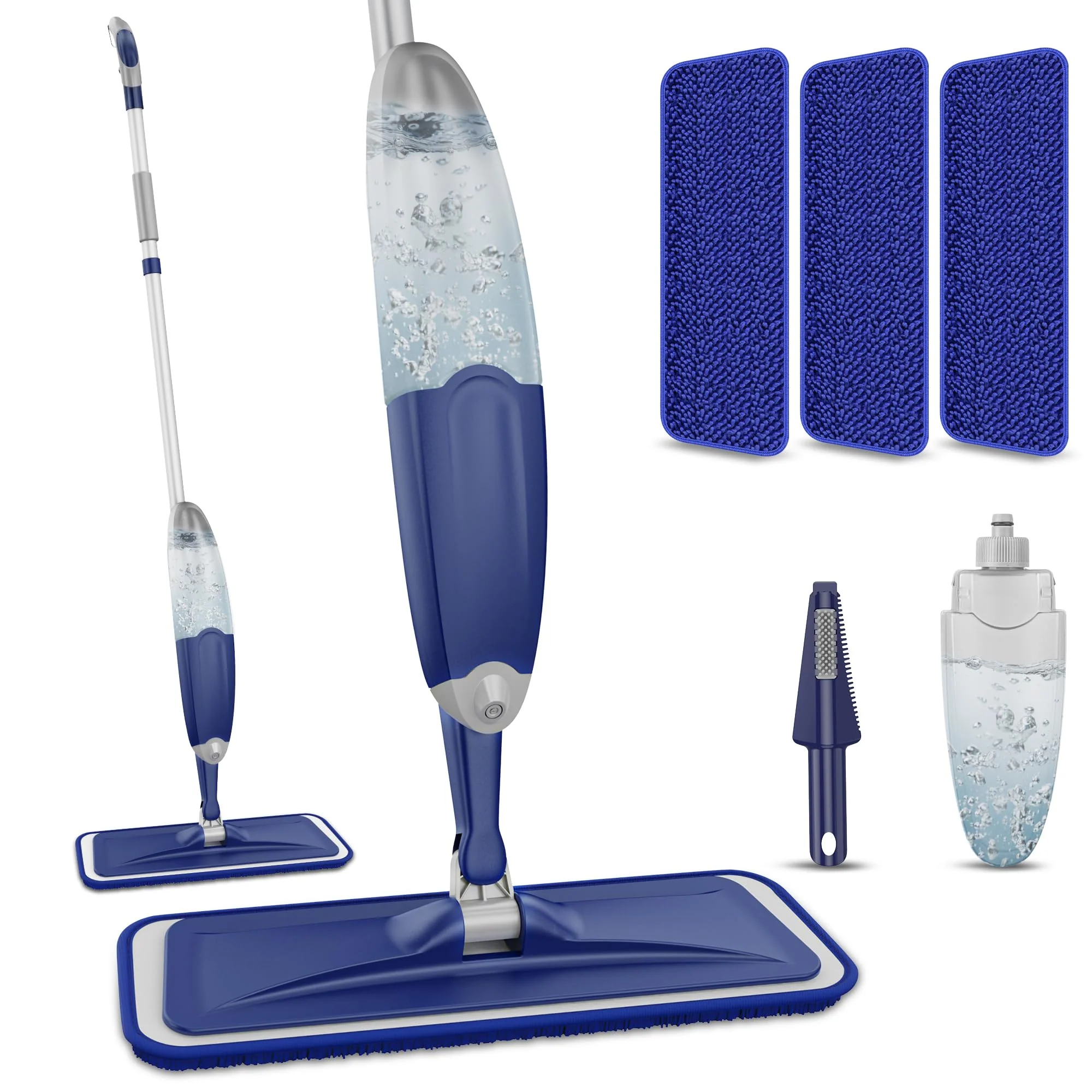 Sprühwischer Bodenwischer mit Sprühfunktion, Wischmopp mit Sprühfunktion Wischer Boden Spray Mop mit wassertank und 3 Waschbaren Mopp Pads für Hartholz, Marmor, Laminat Bodenreinigung - Image 5