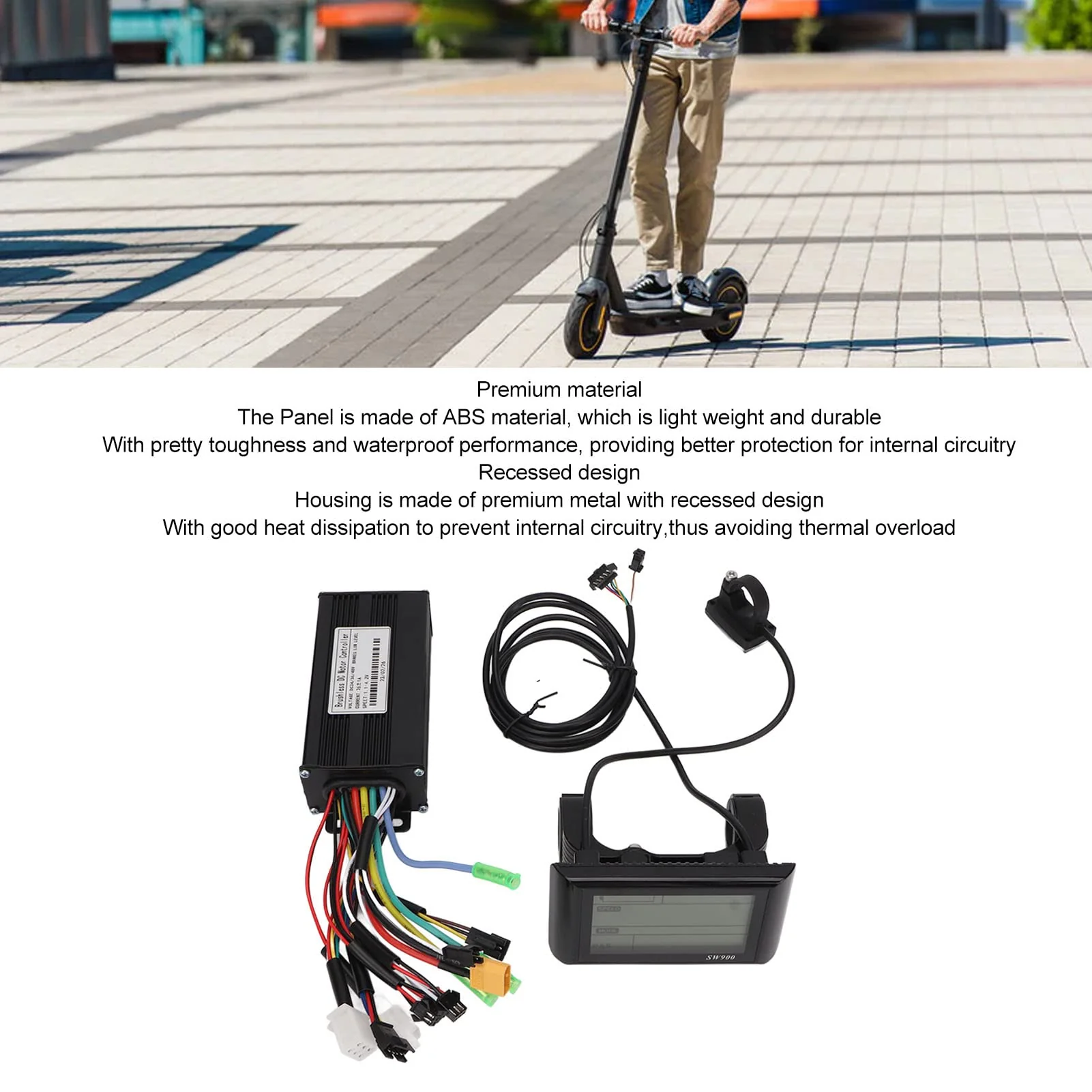 SPYMINNPOO Controller und LCD Display Kit, 26A DC 24V 36V 48V Wärmeableitung LCD Display Panel Brushless Controller für Fahrrad - Image 9