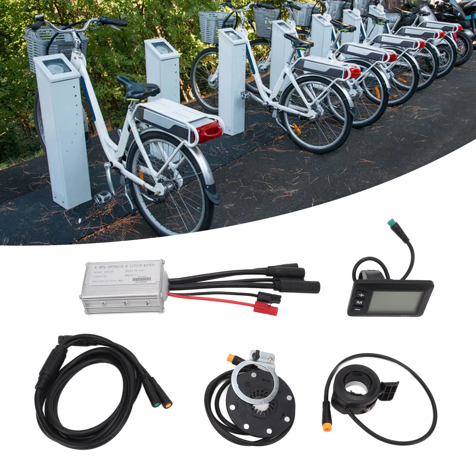 SPYMINNPOO Ebike Motor Controller, 250W 350W DC 36V 48V Elektrofahrrad Wasserdichter ESC mit GD01 Display 1 Bis 2 Kabel Komplettset - Image 2
