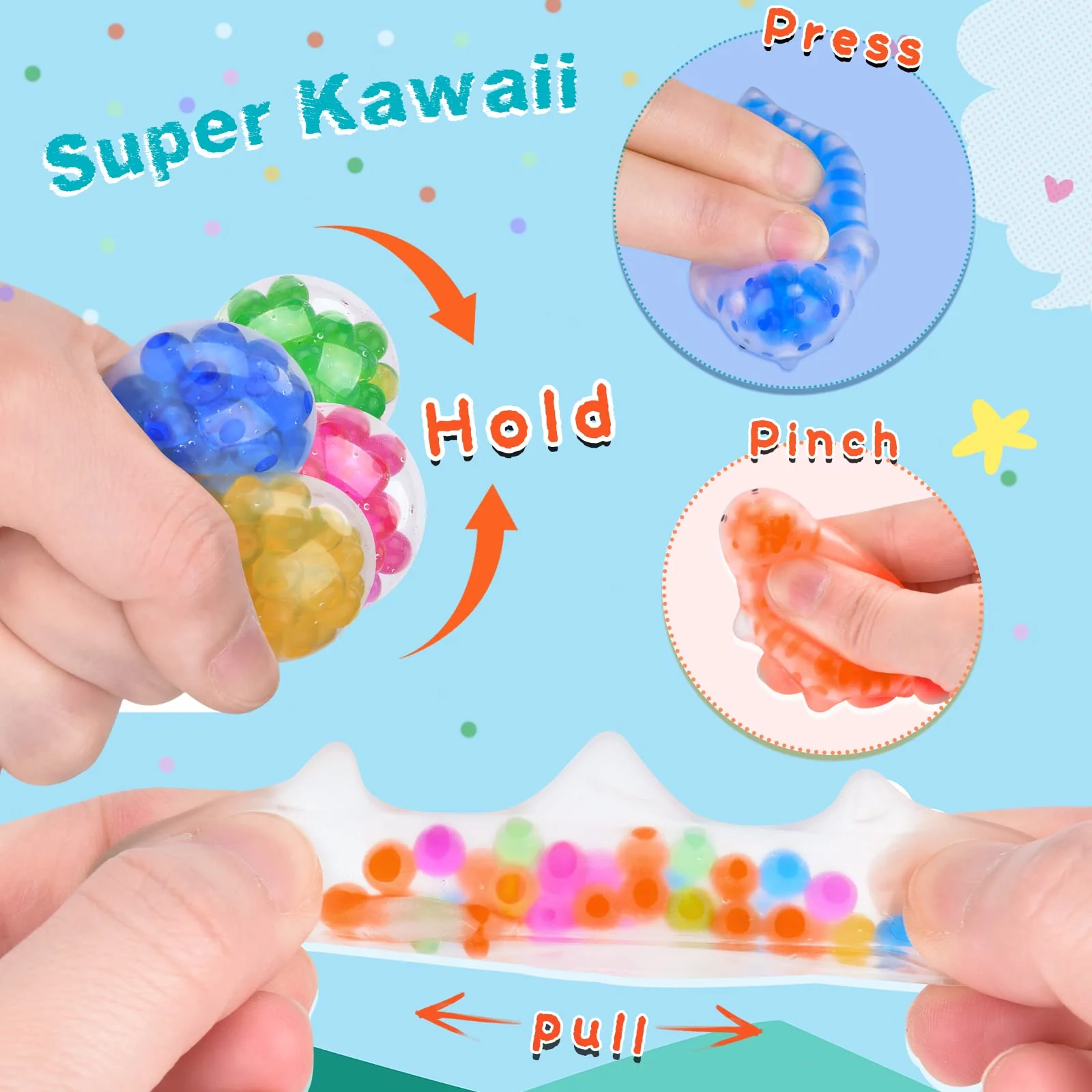 Squishy 48 Stück Geschenke Kindergeburtstag Squeeze Spielzeug Squishies Ungiftig Antistressball Stressball Quetschball für Erwachsene Party Geschenke für Kinder Klassenzimmer-Preise - Image 9