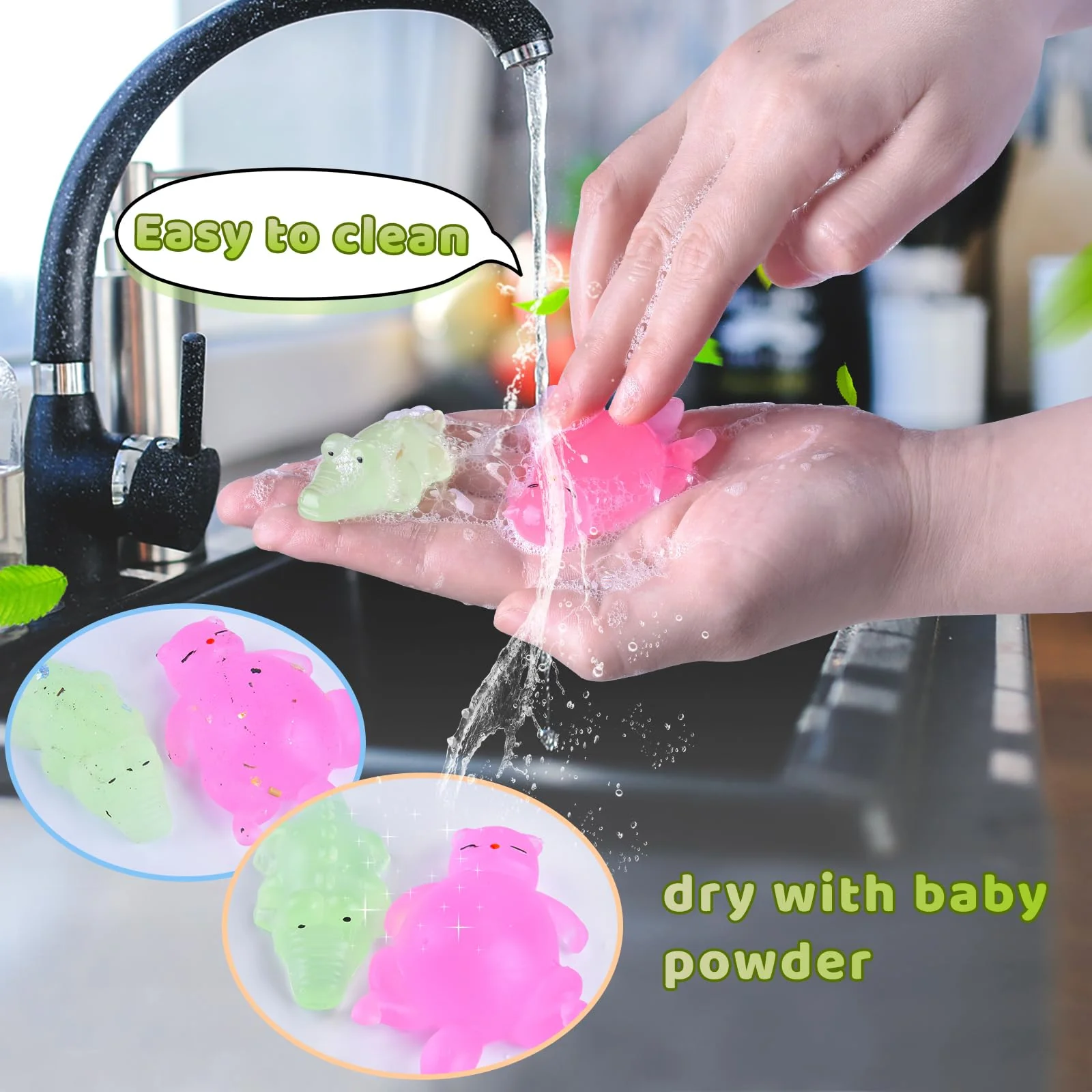 Squishy Kawaii Set 100 Stück Mochi Mini Squeeze Spielzeug Squishies Mesh Ball Anti Stress Spielzeug Party Geschenke Dekoration für Jungen und Mädchen, Leuchtend Squeeze(Zufälliger Stil und Farbe - Image 3