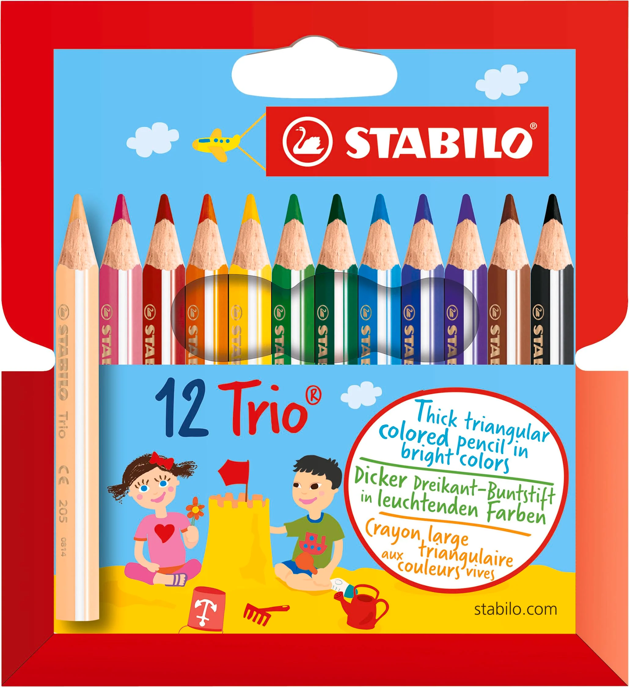 STABILO - Dreikant-Buntstift - Trio dick kurz - 12er Pack