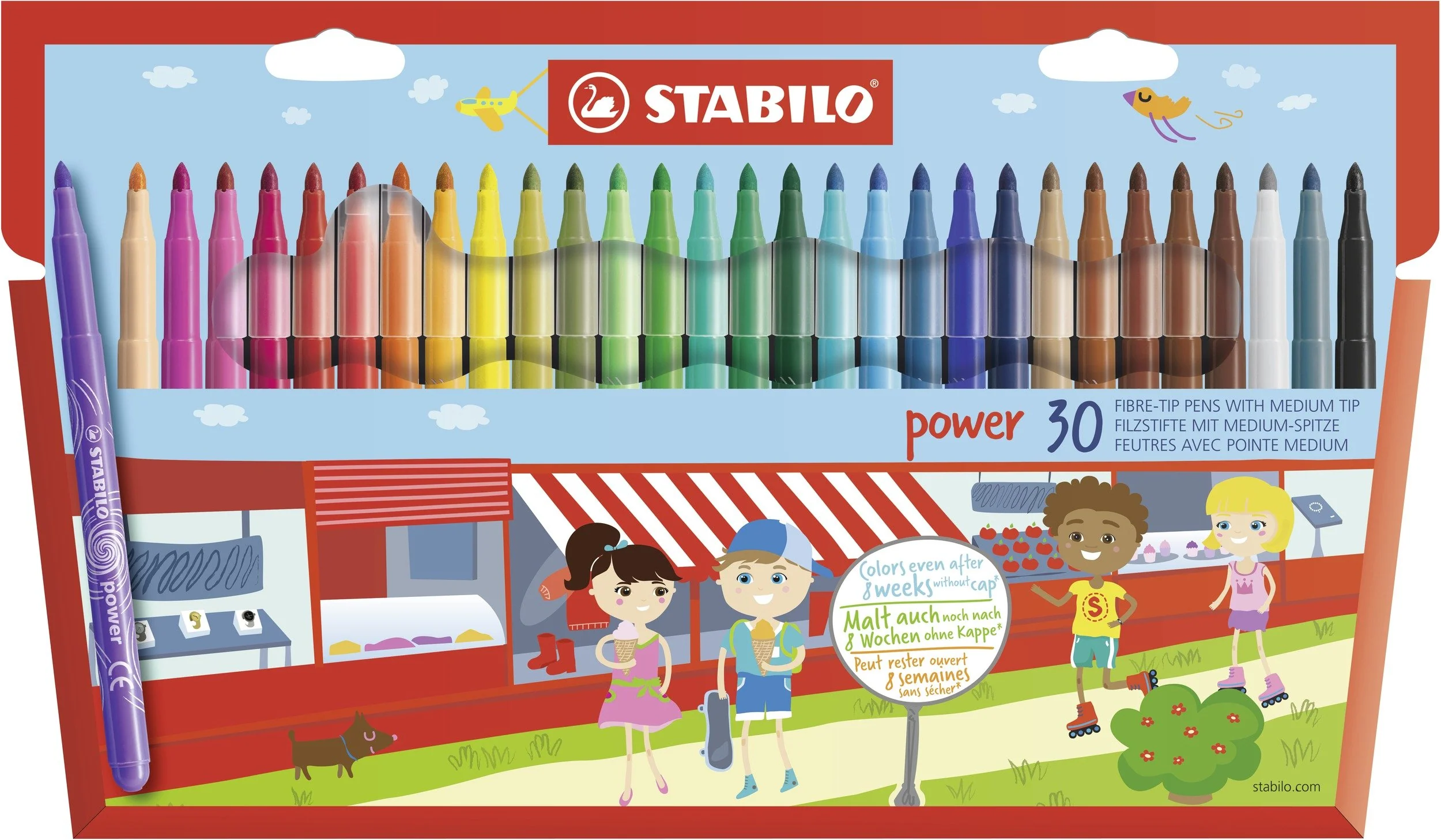 STABILO - Filzstift - power - 30er Pack - 30 verschiedene Farben