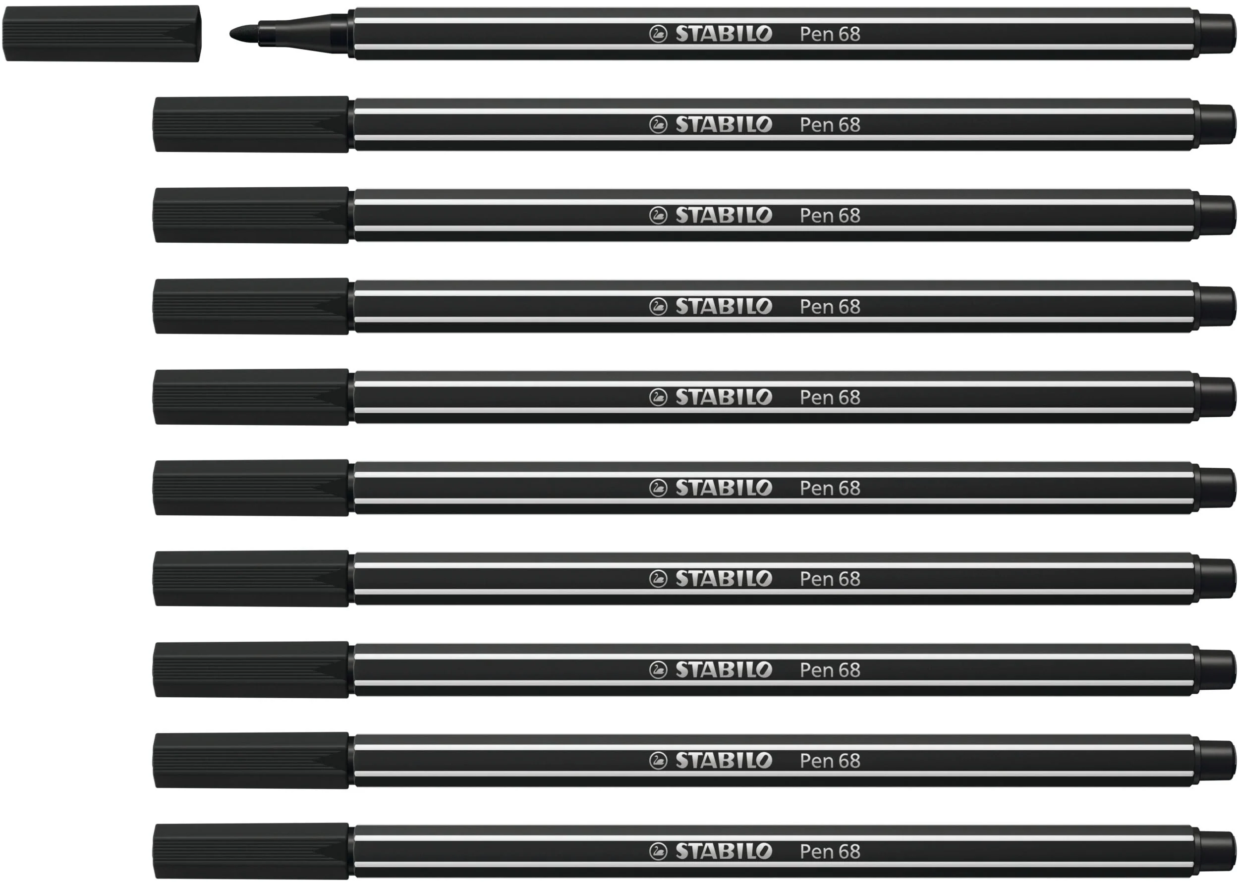 STABILO - Premium-Filzstift - Pen 68-10er Pack - schwarz