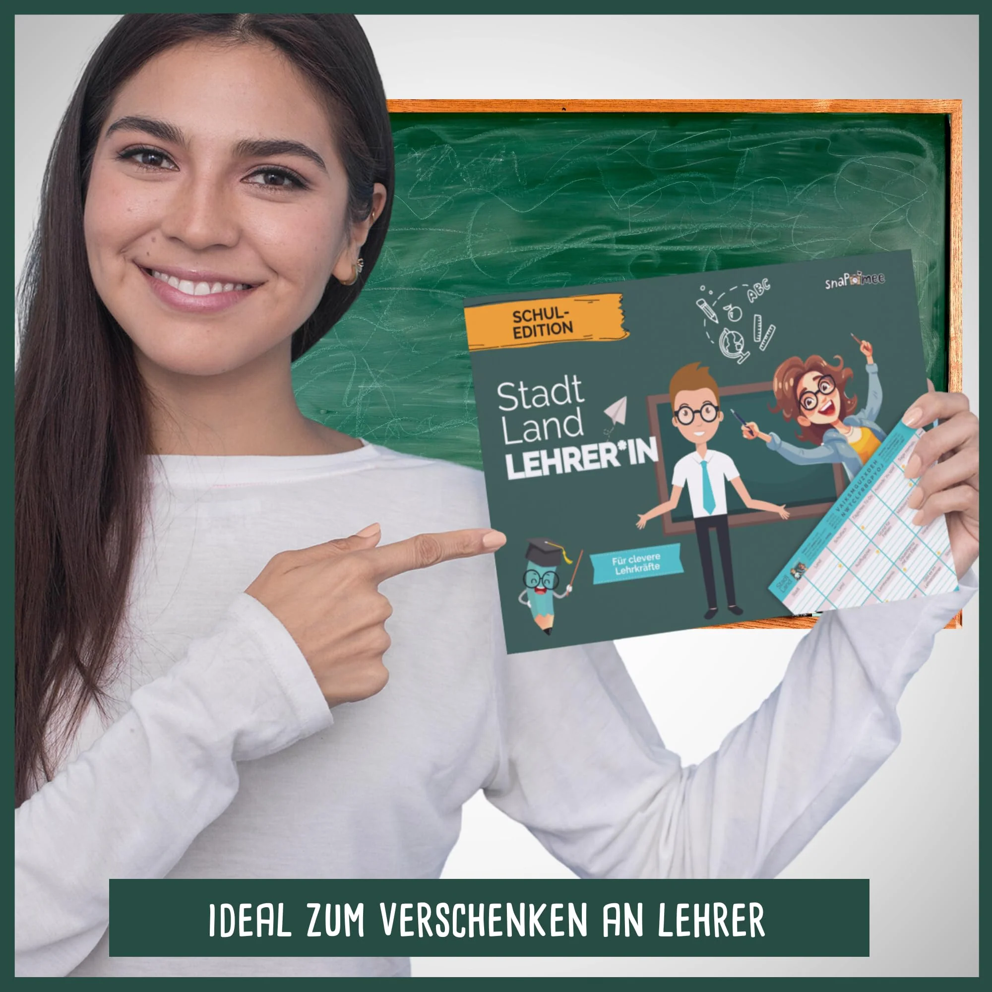 Stadt Land Fluss Lehrer + Lehrerin by snaPmee - Schule-Edition als Quiz Geschenk für Klassenlehrer & Schüler - 50 Blatt Din-A4 Block - Image 5