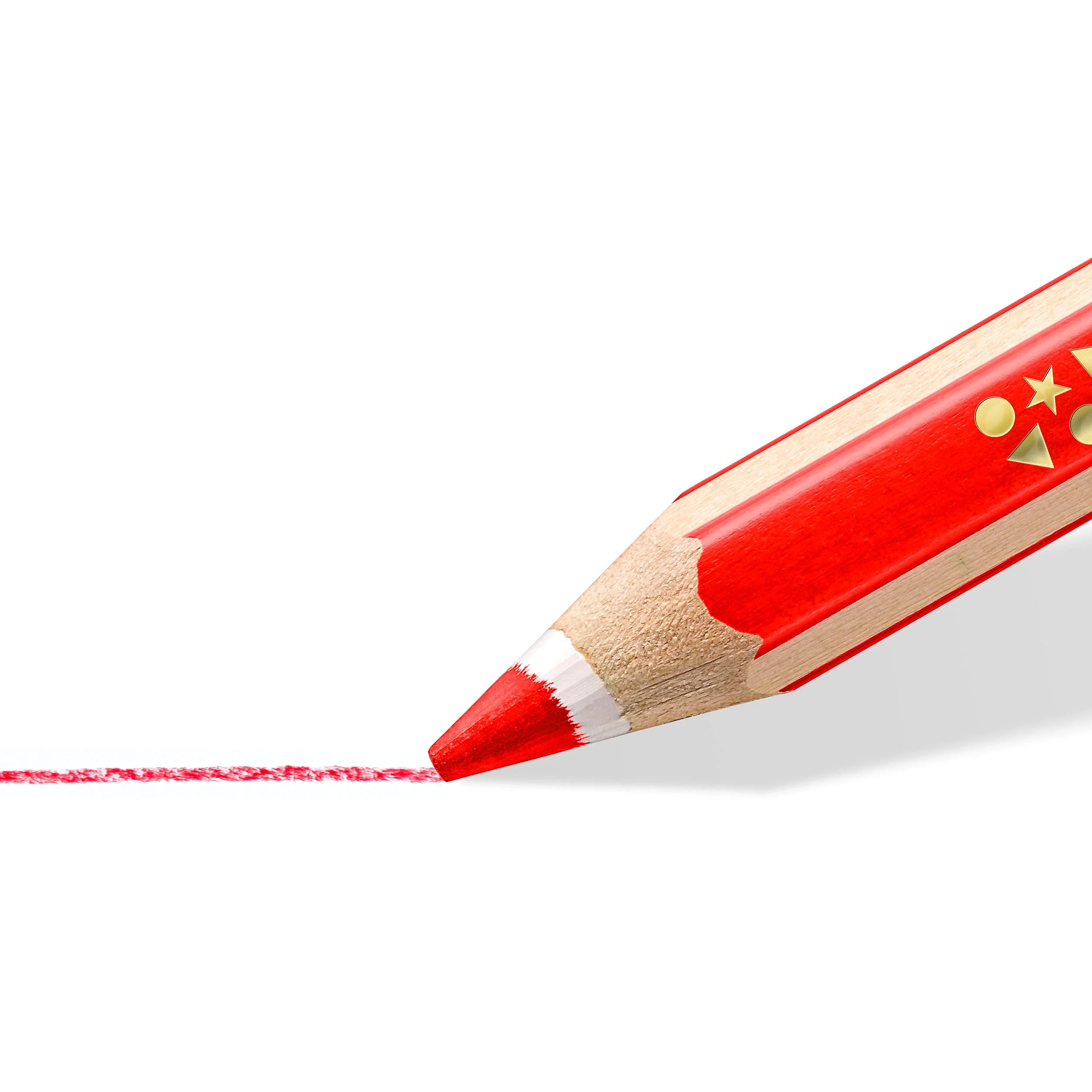STAEDTLER Buntstift Noris super jumbo, erhöhte Bruchfestigkeit, Sechskantform, ABS-System, attraktive Sternchenprägung, Set mit 12 brillanten Farben und einem Spitzer, 129 NC12P1, 12 Stück (1er Pack) - Image 5