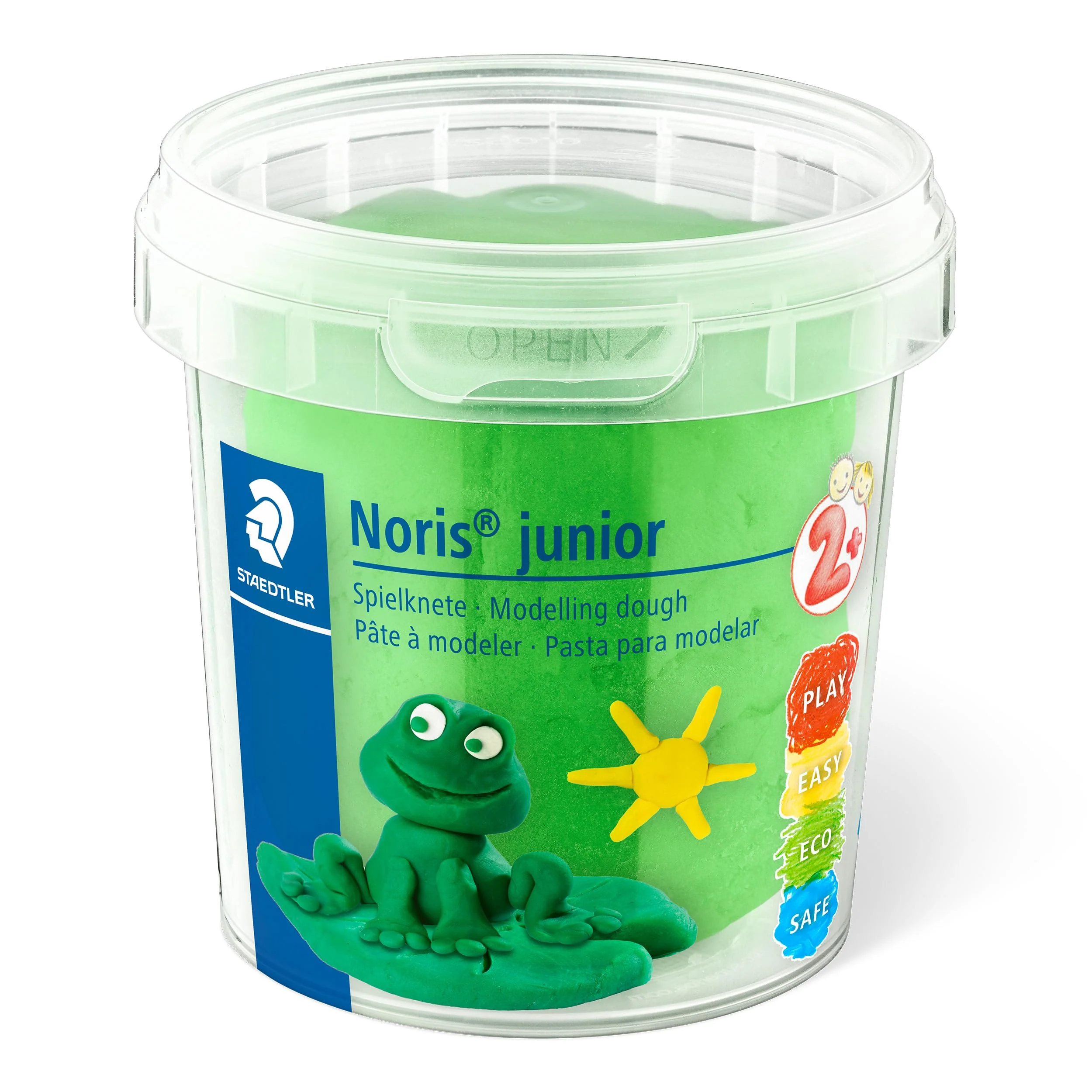 STAEDTLER Noris junior 813 Spielknete "Neon Colours", besonders weich und sauber, klebt nicht, Set mit 4 Töpfchen à 130 g, 813F SLE - Image 4