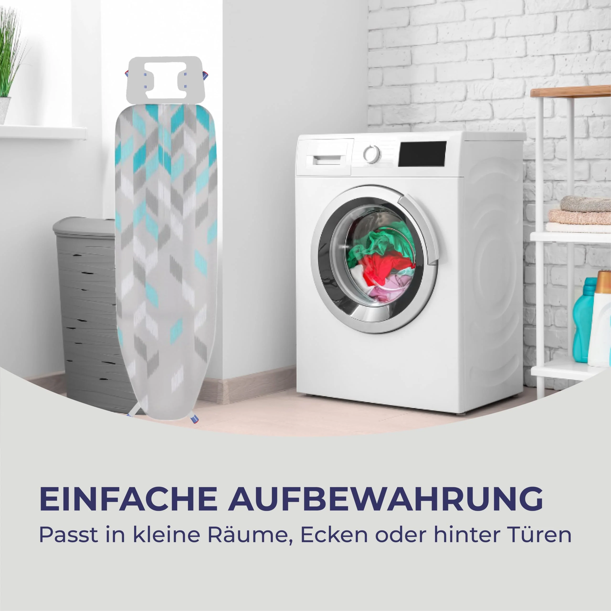 STAHLMANN ® Bügelbrett [114x34 Bügelfäche ] mit rutschfesten Füßen – robuster Bügeltisch – extra stabiles Bügelbrett [Made IN EU] – Tischbügelbrett