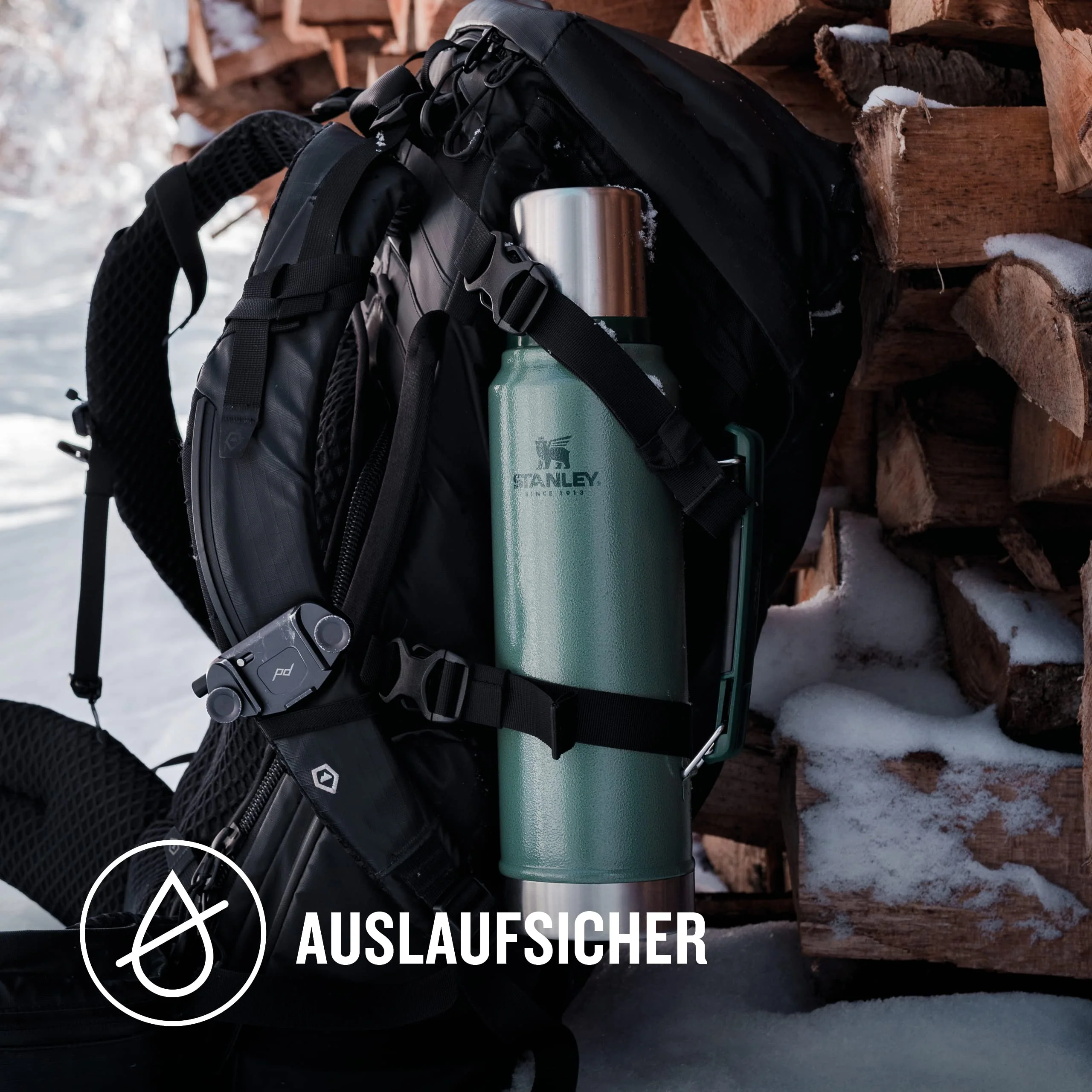 Stanley Classic Legendary Thermosflasche 1L - Thermos Hält 24 Stunden Heiß oder Kalt - Edelstahl Thermoskanne - BPA-Frei - Spülmaschinenfest - Hammertone Green - Image 5
