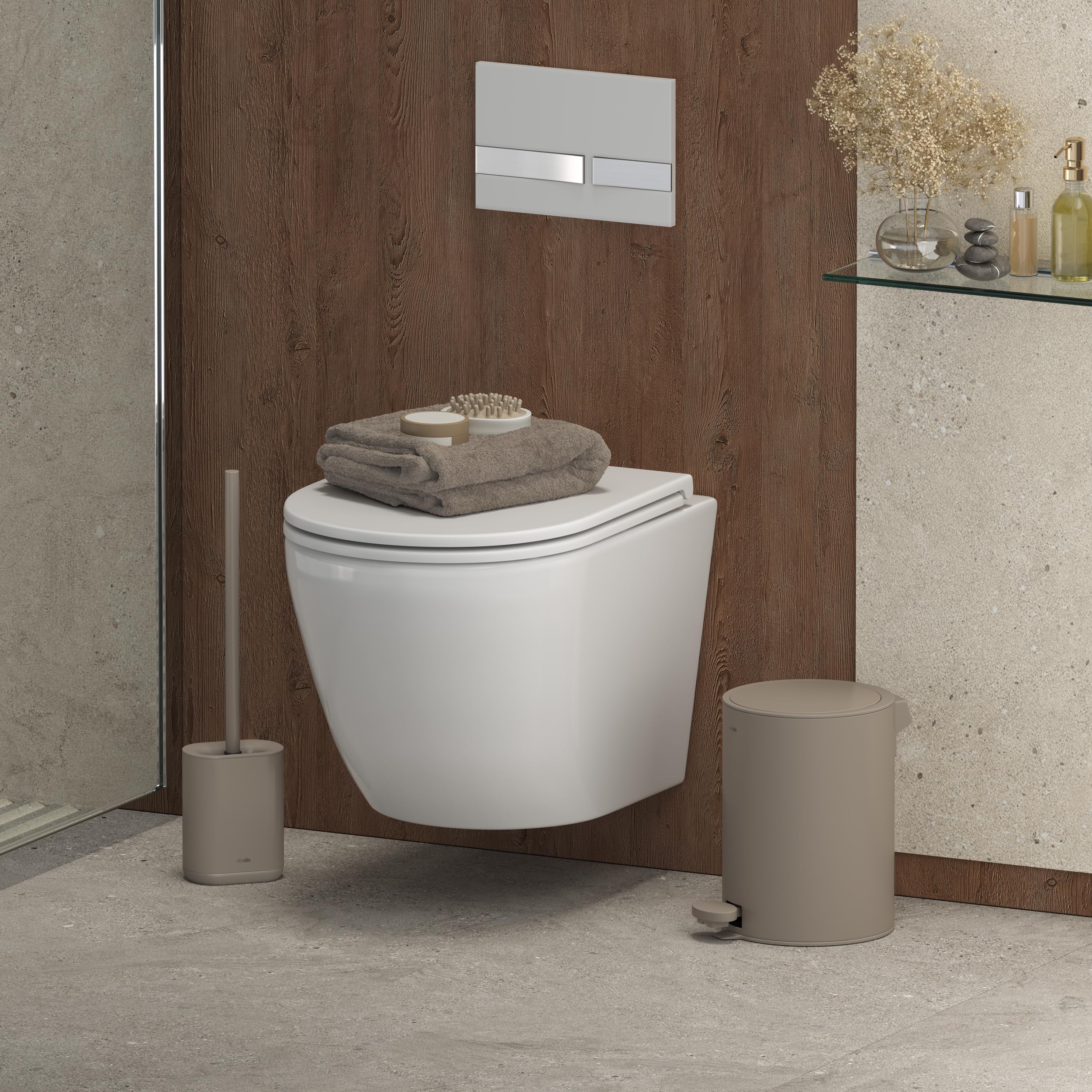 stardis Pure WC Bürste Toilettenbürste matt Silikon Klobürste kompakt antibakteriell Bürstengarnitur beige - Image 5
