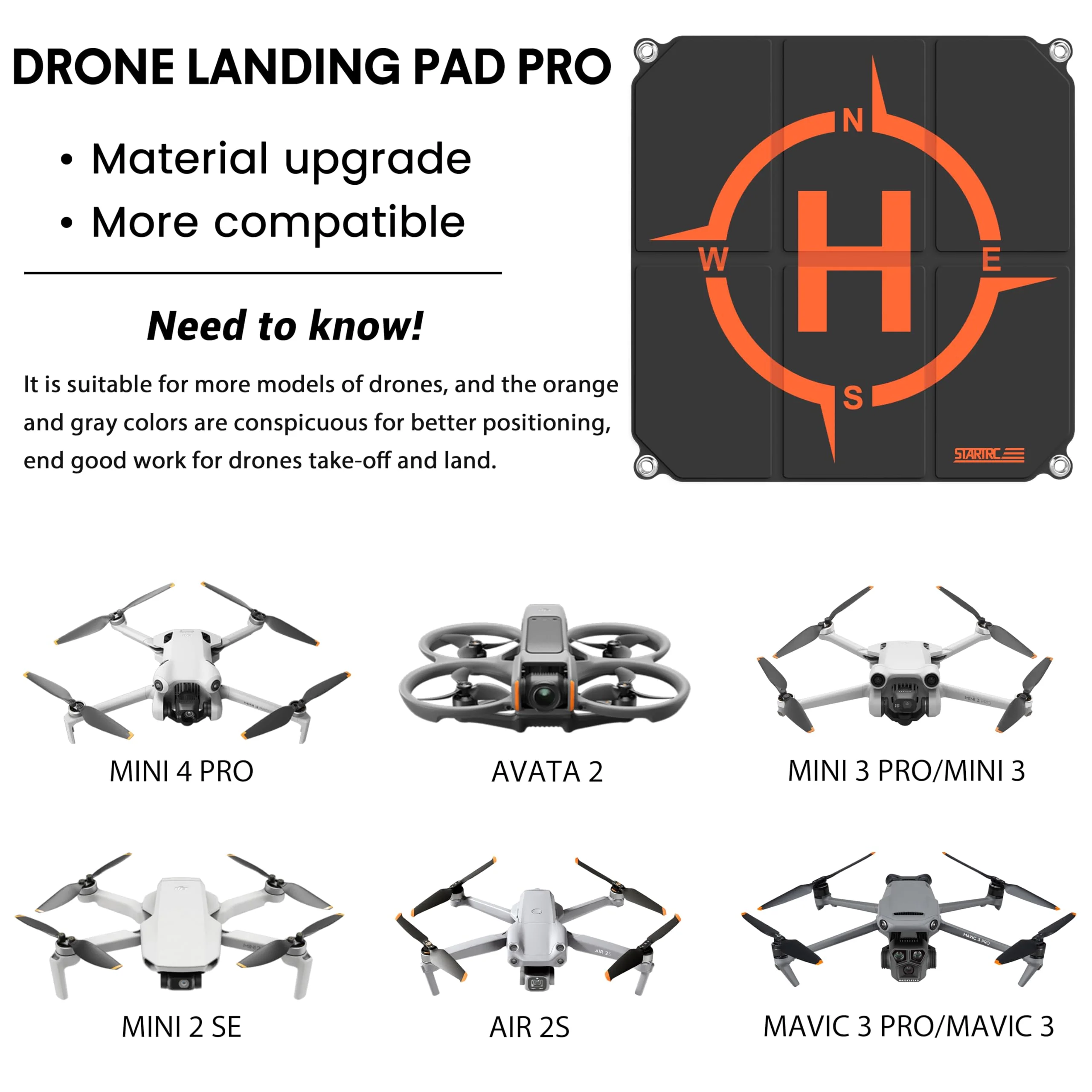 STARTRC Drohnen Landeplatz,Universal schnell faltbar Landeplattform für DJI Neo/Mini 4 Pro/Mini 4K/Air 3S/Avata 2/Mini 3 Pro/Mini 2 SE/Mavic Air 3/Mavic 2/Holy Stone/FPV Drohne(22-inch/55cm) - Image 6