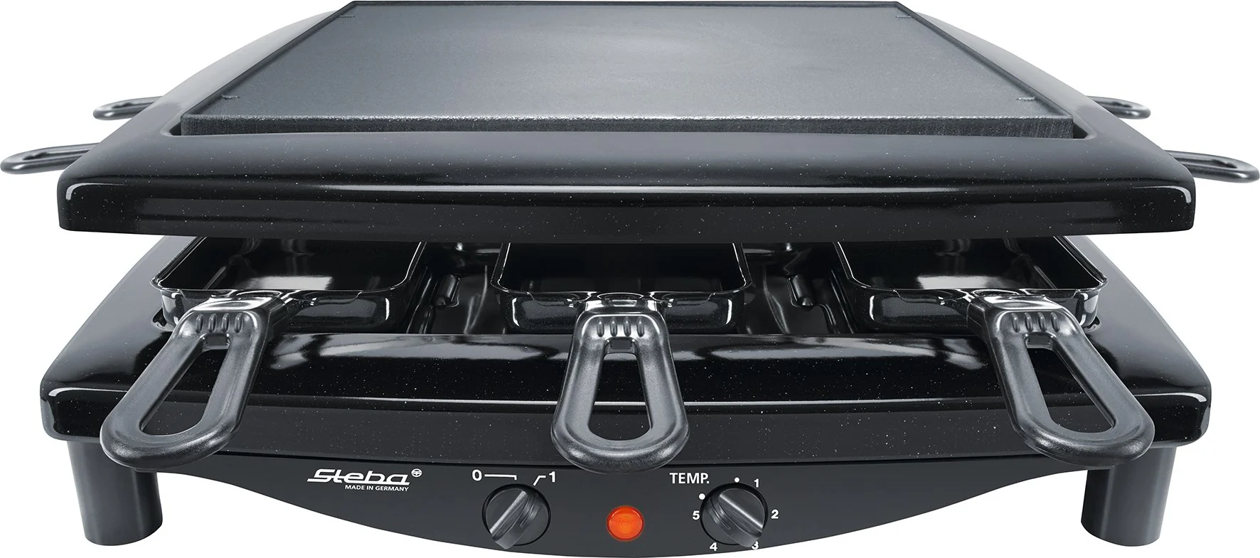 Steba Premium Raclette, PFAS frei, Made in Germany, für 8 Personen, Wendbare, emaillierte Gusseisen-Grillplatte, 1,7m Anschlusskabel, 1450 Watt, RC 3 Plus - Image 7