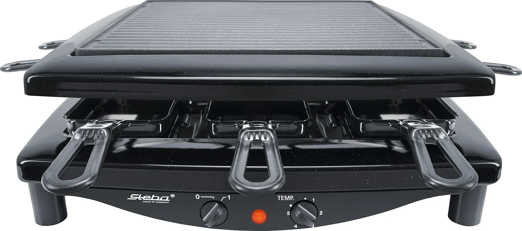 Steba Premium Raclette, PFAS frei, Made in Germany, für 8 Personen, Wendbare, emaillierte Gusseisen-Grillplatte, 1,7m Anschlusskabel, 1450 Watt, RC 3 Plus - Image 8