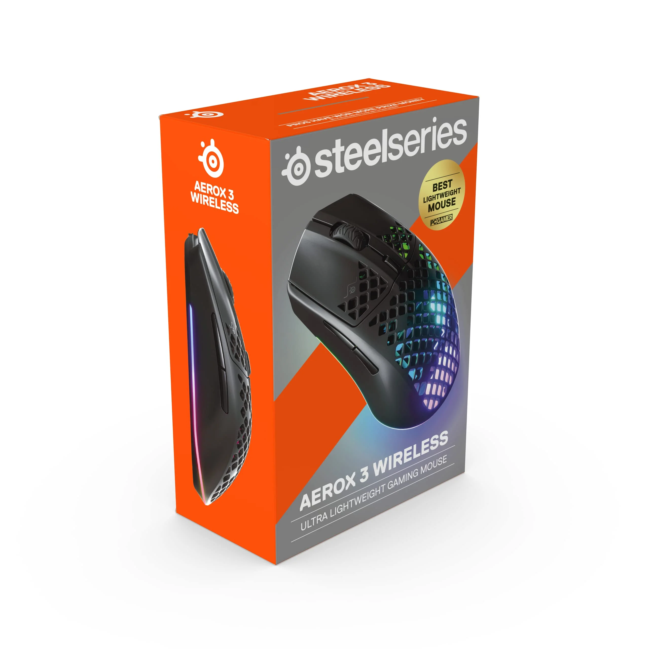 SteelSeries Aerox 3 Wireless - RGB Gaming-Mouse mit Öffnungen in der Oberfläche - Federleichtes, wasserabweisendes Design - Optischer TrueMove Air-Sensor mit 18.000 DPI - Onyx - Image 15