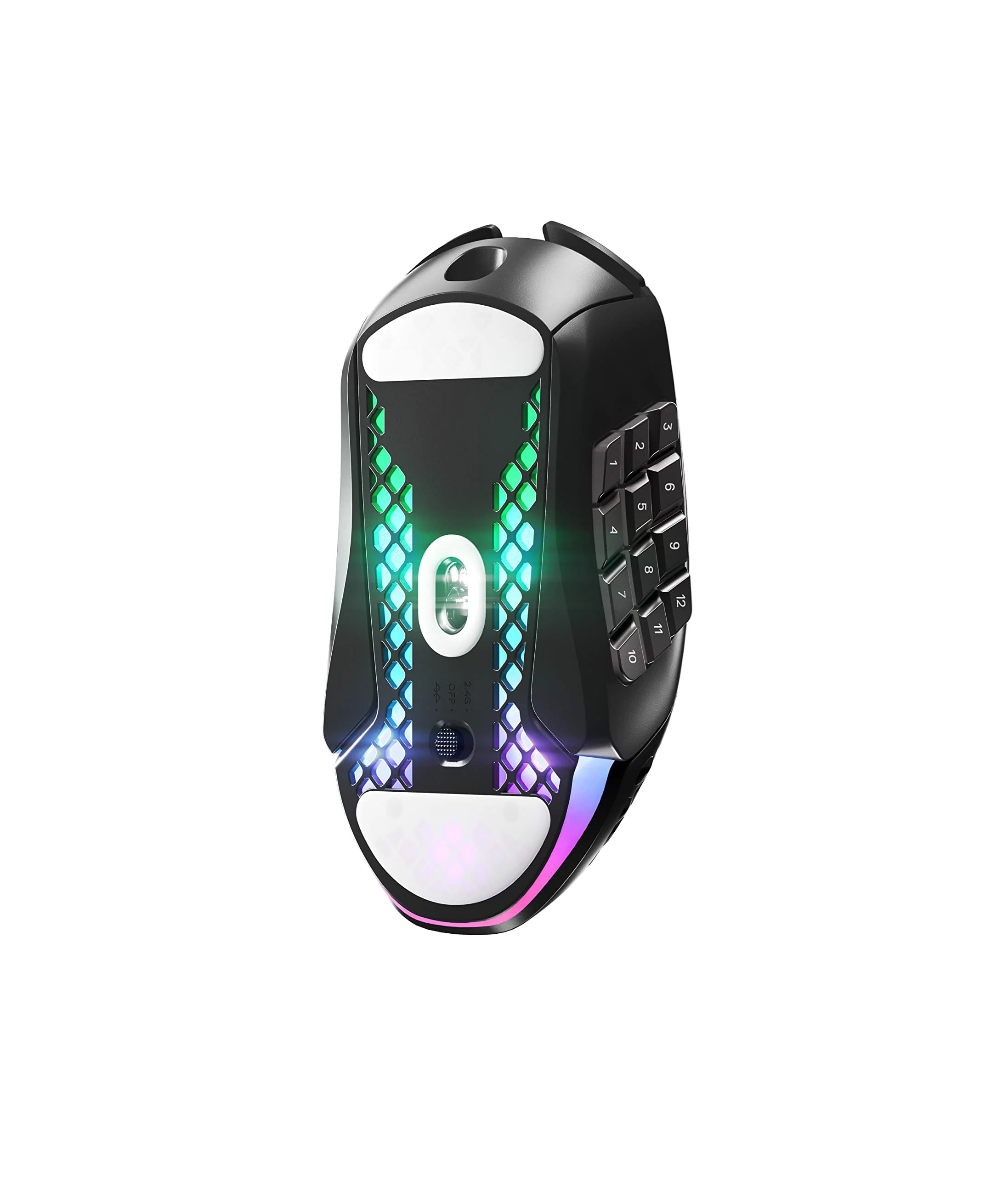 SteelSeries Aerox 9 Wireless - RGB Gaming-Mouse mit Öffnungen in der Oberfläche - Federleichtes, wasserabweisendes Design - 18 Tasten - Bluetooth/2,4 GHz – Optischer TrueMove Air-Sensor mit 18.000 DPI - Image 5