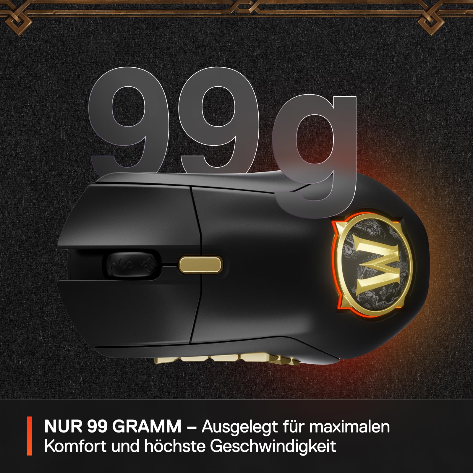 SteelSeries Aerox 9 Wireless - World of Warcraft Edition - kostenloses In-Game-Item - MMO-Gaming-Maus - 18 programmierbare Tasten - leichtes Gewicht -Bluetooth/2,4 GHz -18 Tsd. DPI TrueMove Air Sensor - Image 2