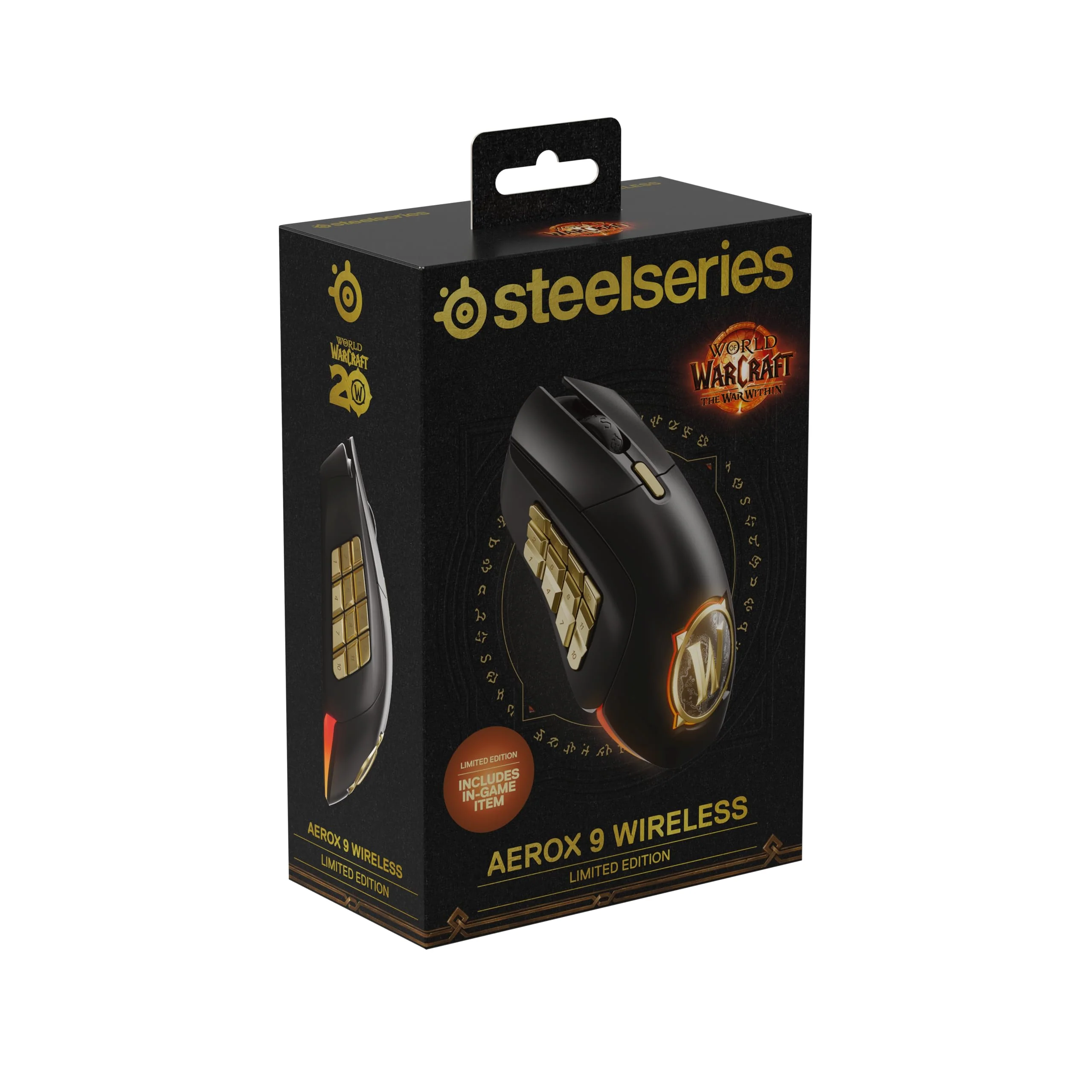 SteelSeries Aerox 9 Wireless - World of Warcraft Edition - kostenloses In-Game-Item - MMO-Gaming-Maus - 18 programmierbare Tasten - leichtes Gewicht -Bluetooth/2,4 GHz -18 Tsd. DPI TrueMove Air Sensor - Image 9
