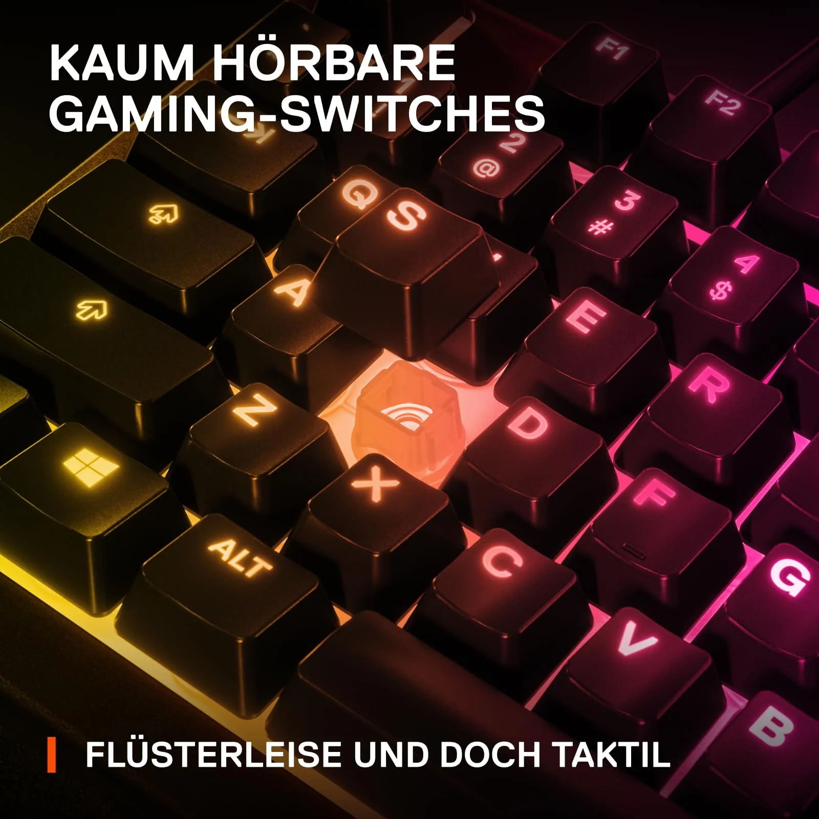 SteelSeries Apex 3 - Gaming Tastatur - 10-Zonen RGB-Beleuchtung - Premium magnetische Handballenauflage - Deutsches (QWERTZ) Layout - Image 2