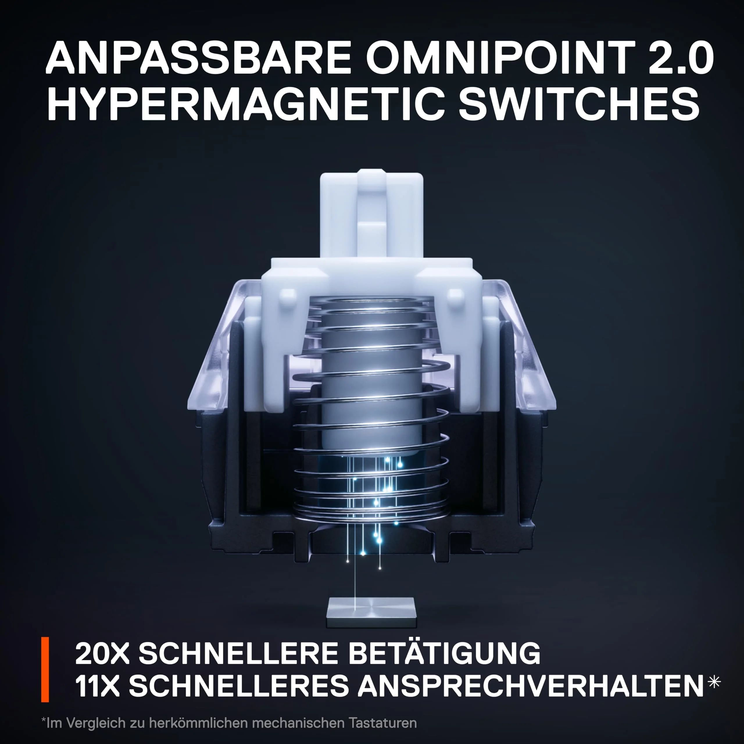 SteelSeries Apex Pro HyperMagnetic Gaming-Tastatur – Die schnellste Tastatur der Welt – Anpassbares Ansprechverhalten – OLED-Bildschirm – RGB – USB-Passthrough – Deutsches Tastatur (QWERTZ) - Image 11