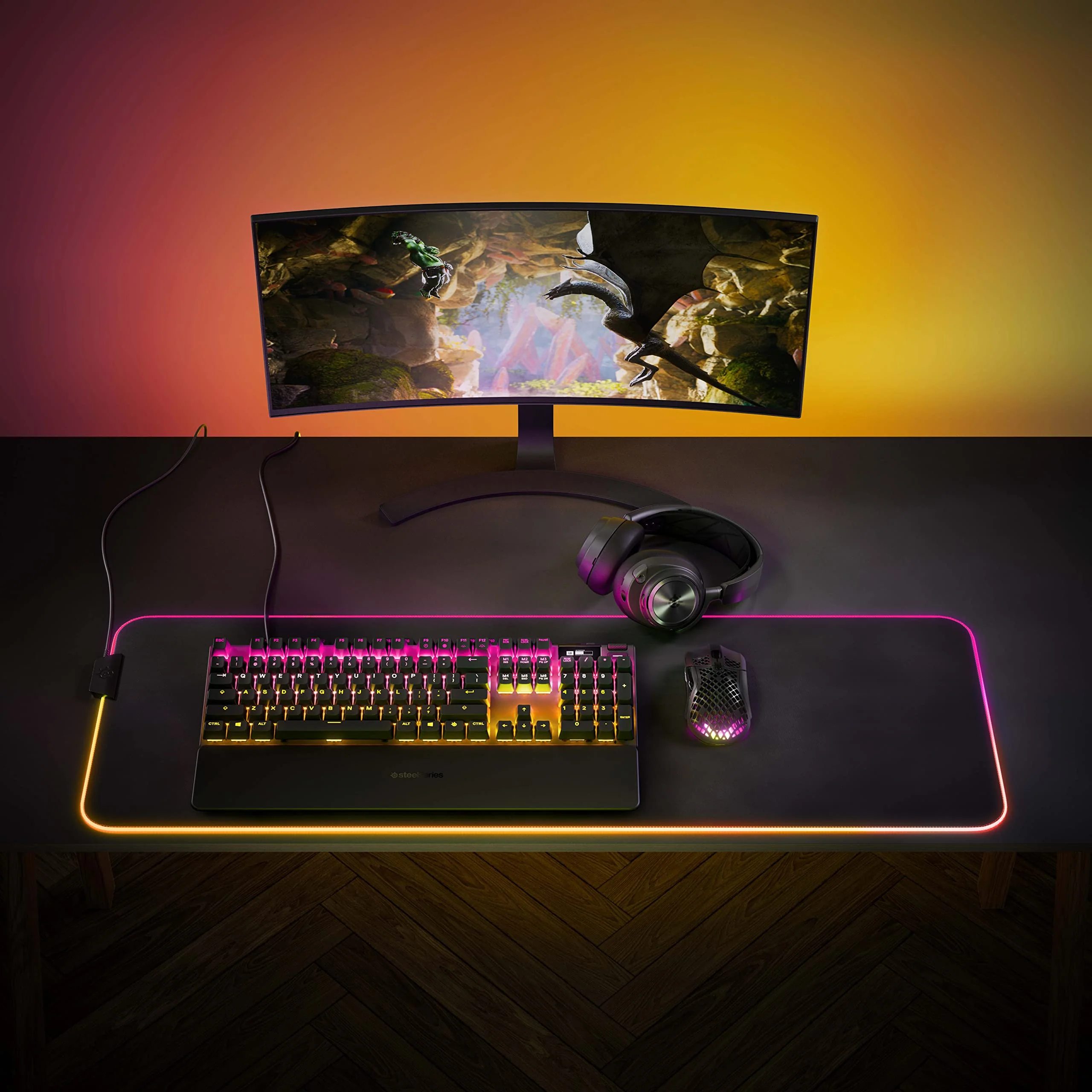 SteelSeries Apex Pro HyperMagnetic Gaming-Tastatur – Die schnellste Tastatur der Welt – Anpassbares Ansprechverhalten – OLED-Bildschirm – RGB – USB-Passthrough – Deutsches Tastatur (QWERTZ) - Image 2