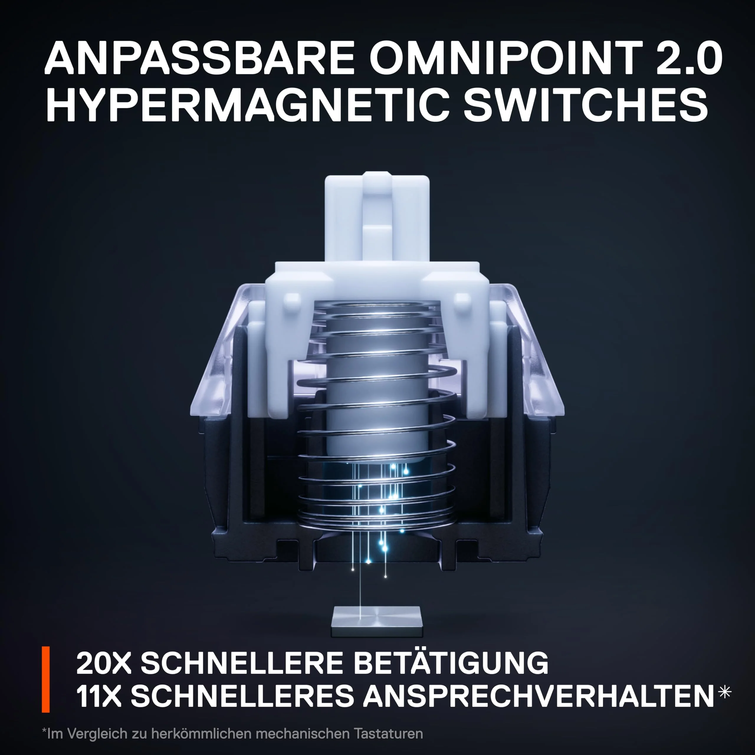 SteelSeries Apex Pro Mini HyperMagnetic Gaming-Tastatur – Die weltweit schnellste Tastatur – Anpassbares Ansprechverhalten – 60%-Formfaktor – RGB – PBT-Keycaps – USB-C – Deutsches Tastatur QWERTZ - Image 12
