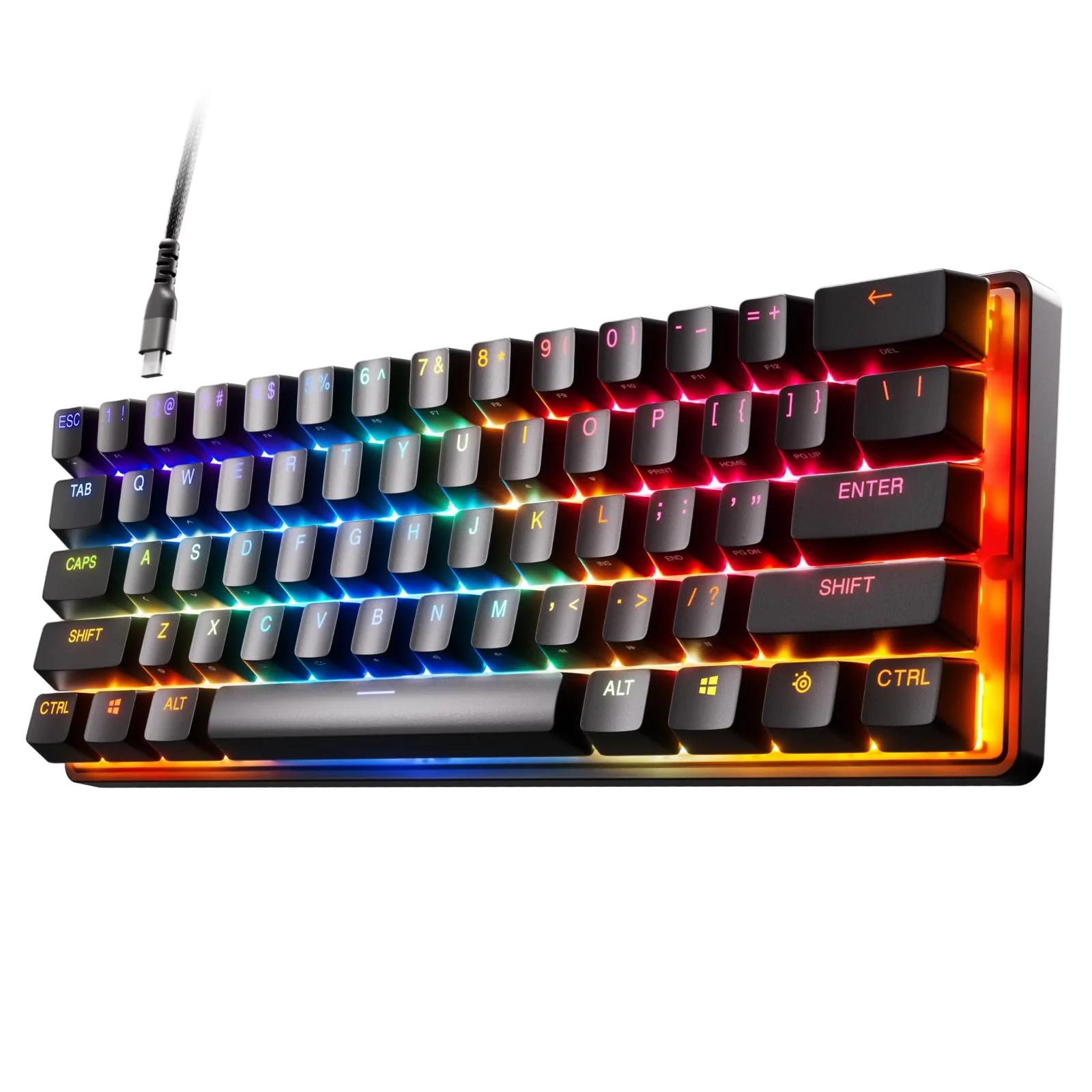 SteelSeries Apex Pro Mini HyperMagnetic Gaming-Tastatur – Die weltweit schnellste Tastatur – Anpassbares Ansprechverhalten – 60%-Formfaktor – RGB – PBT-Keycaps – USB-C – Deutsches Tastatur QWERTZ - Image 14