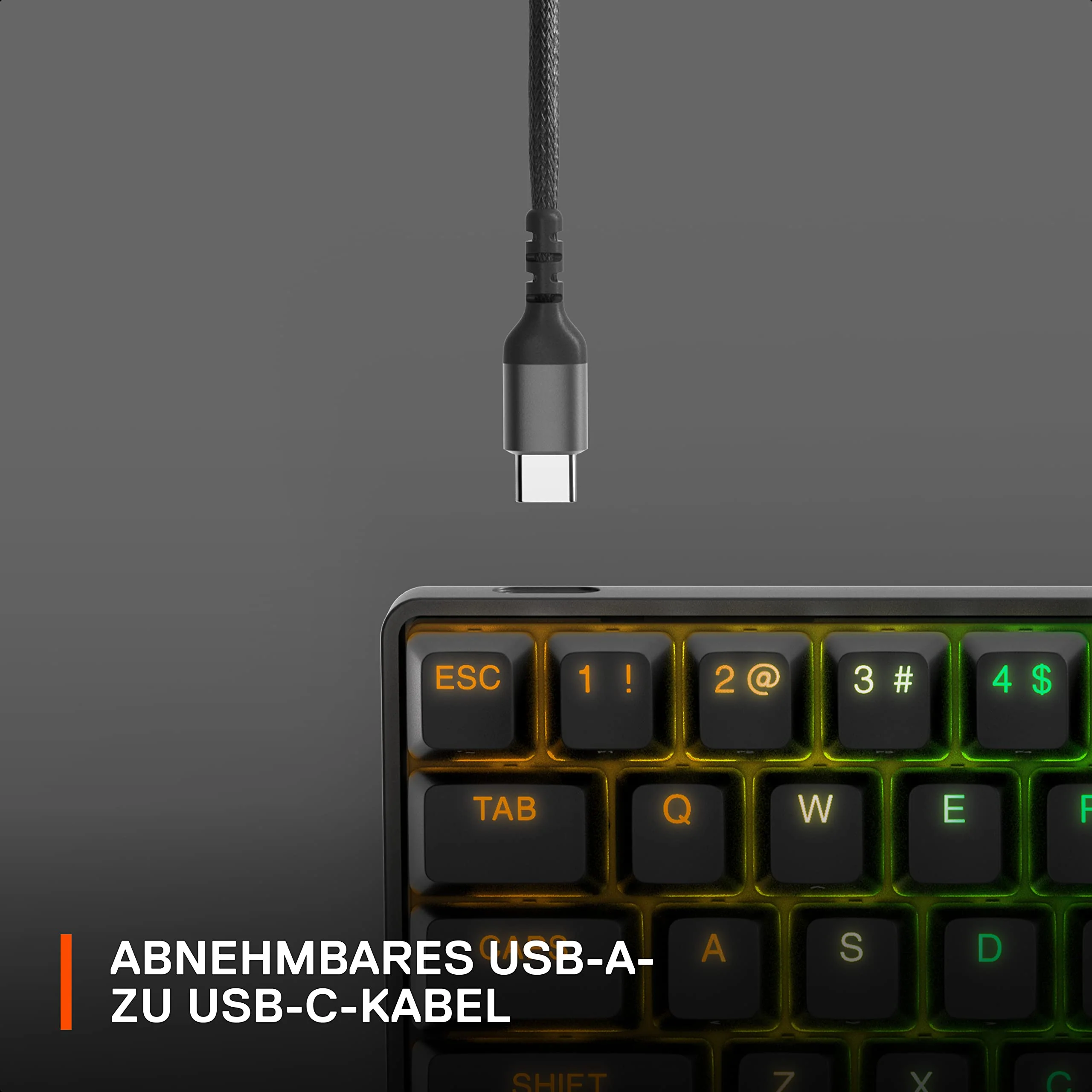 SteelSeries Apex Pro Mini HyperMagnetic Gaming-Tastatur – Die weltweit schnellste Tastatur – Anpassbares Ansprechverhalten – 60%-Formfaktor – RGB – PBT-Keycaps – USB-C – Deutsches Tastatur QWERTZ - Image 16