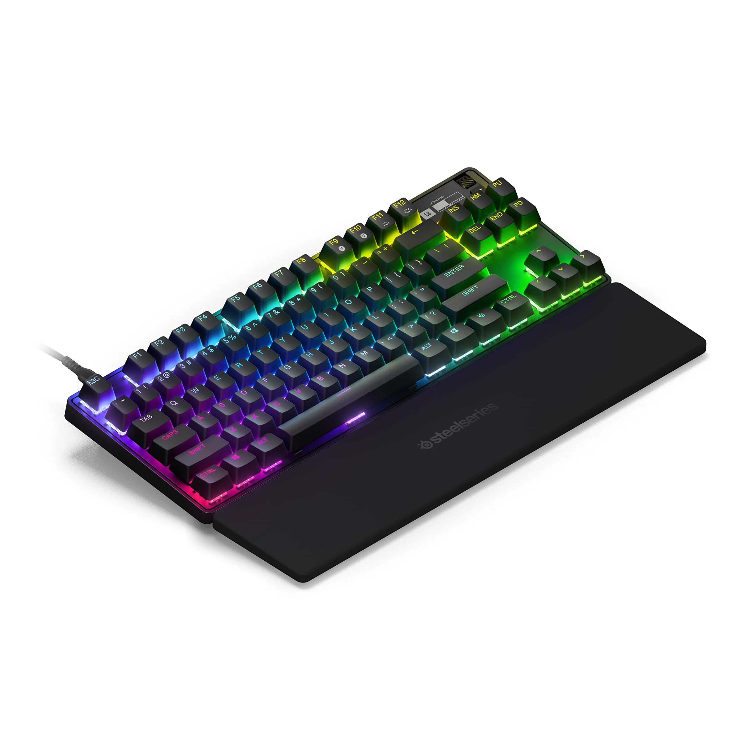 SteelSeries Apex Pro TKL HyperMagnetic Gaming-Tastatur – Die schnellste Tastatur – Anpassbares Ansprechverhalten – OLED-Bildschirm – PBT-Keycaps – USB-C – 2023 Edition – Deutsches Tastatur QWERTZ - Image 12